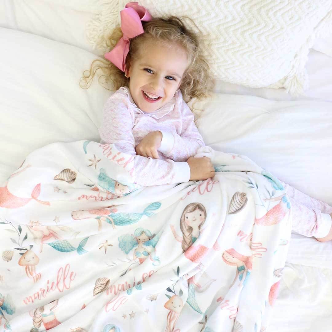 Mermaid Friends Personalized Toddler Blanket