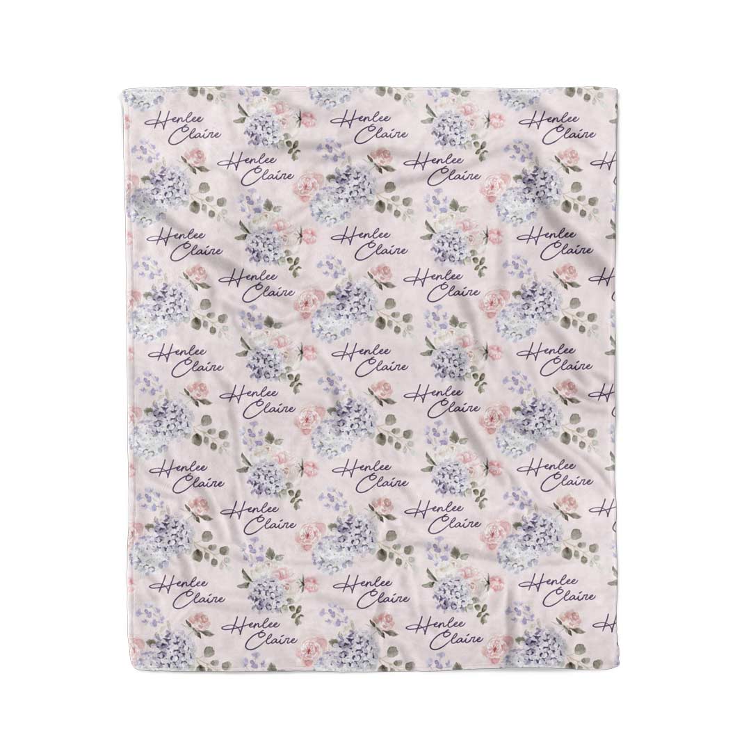 Henlee's Hydrangea Personalized Kids Blanket