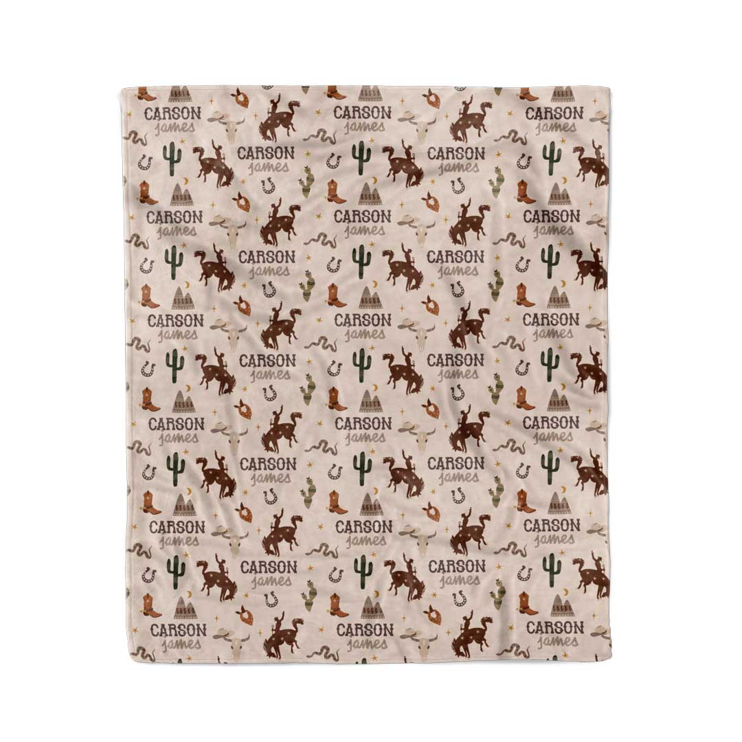 Giddy Up Personalized Kids Blanket