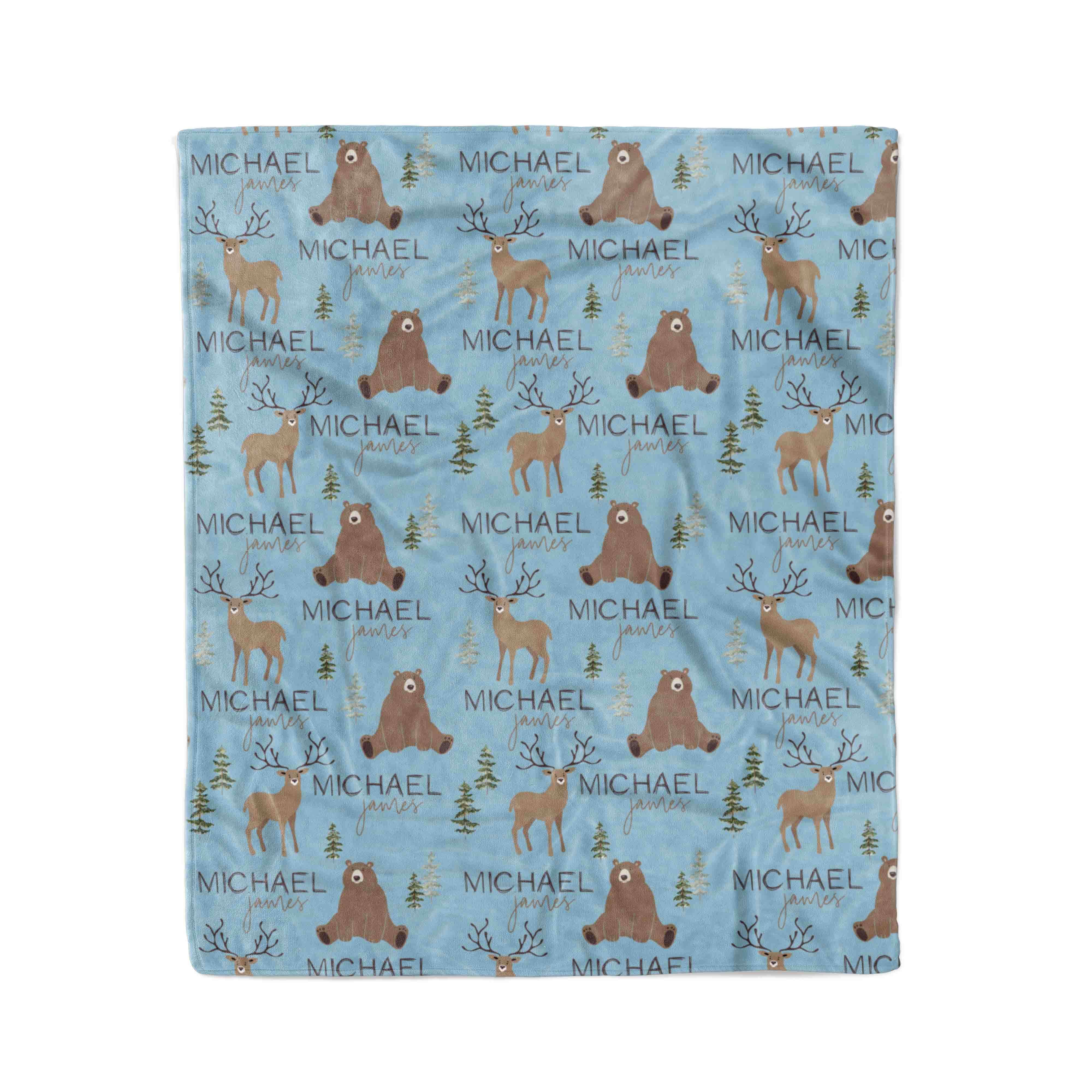 Forest Friends Personalized Kids Blanket