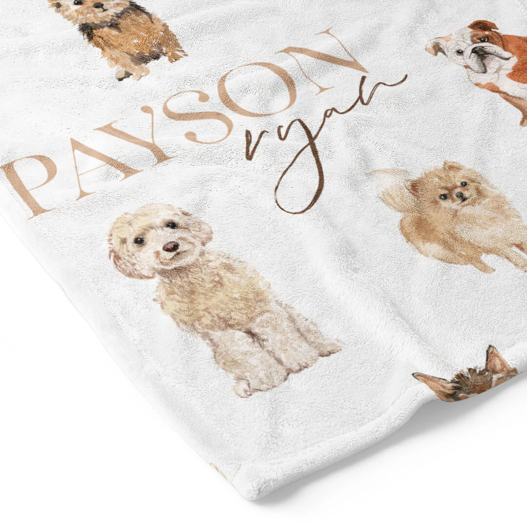 Puppy Love Personalized Toddler Blanket