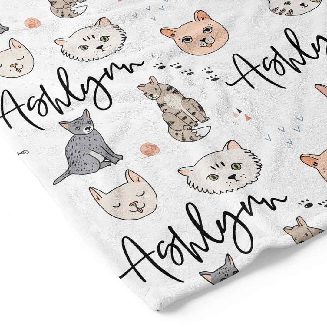Purrdy Kittens Personalized Toddler Blanket