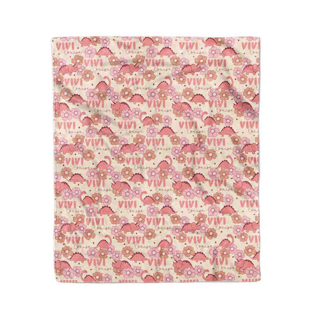 Dino Diva Personalized Kids Blanket
