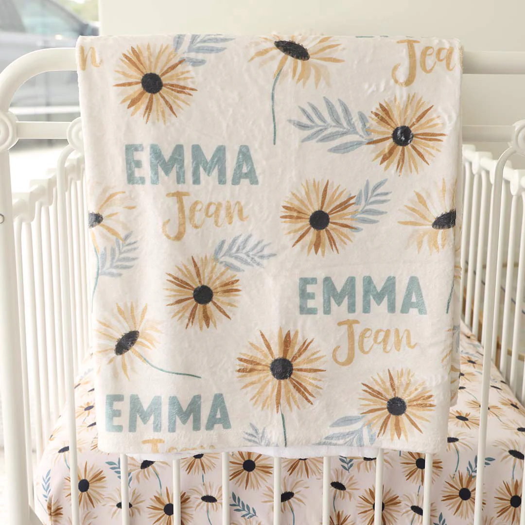 Sunday's Daisy Personalized Kids Blanket