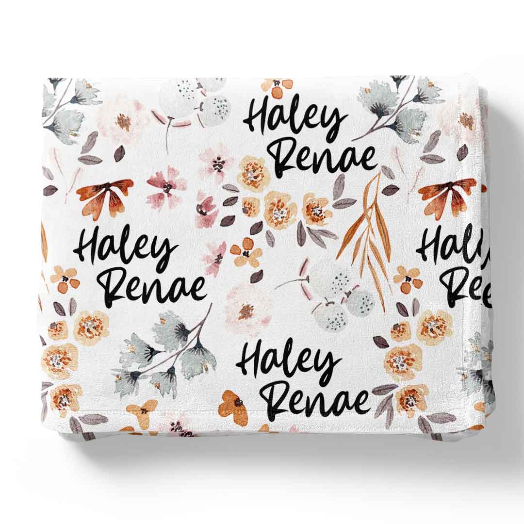 Lorelai's Floral Personalized Kids Blanket