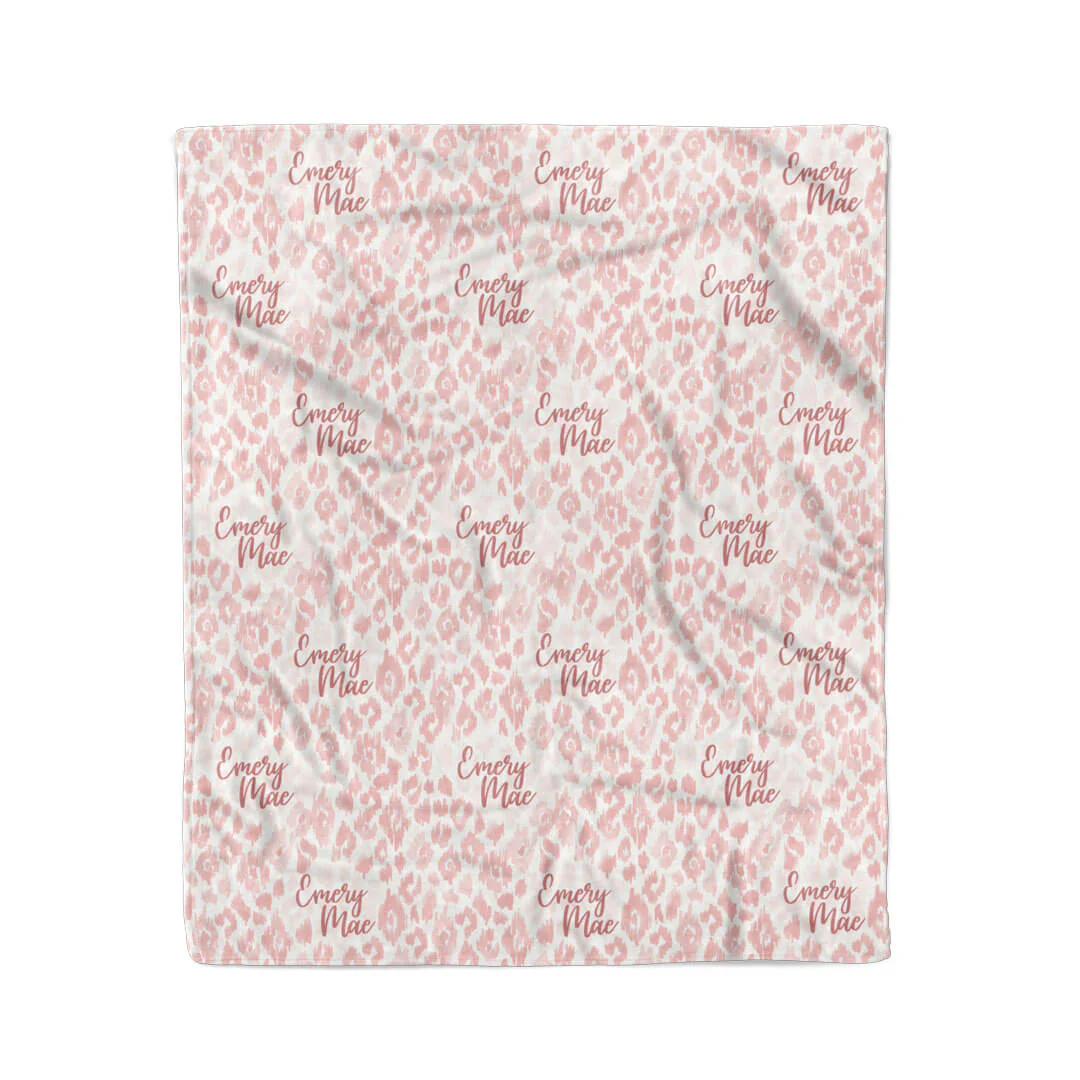 Blush Leopard Personalized Kids Blanket
