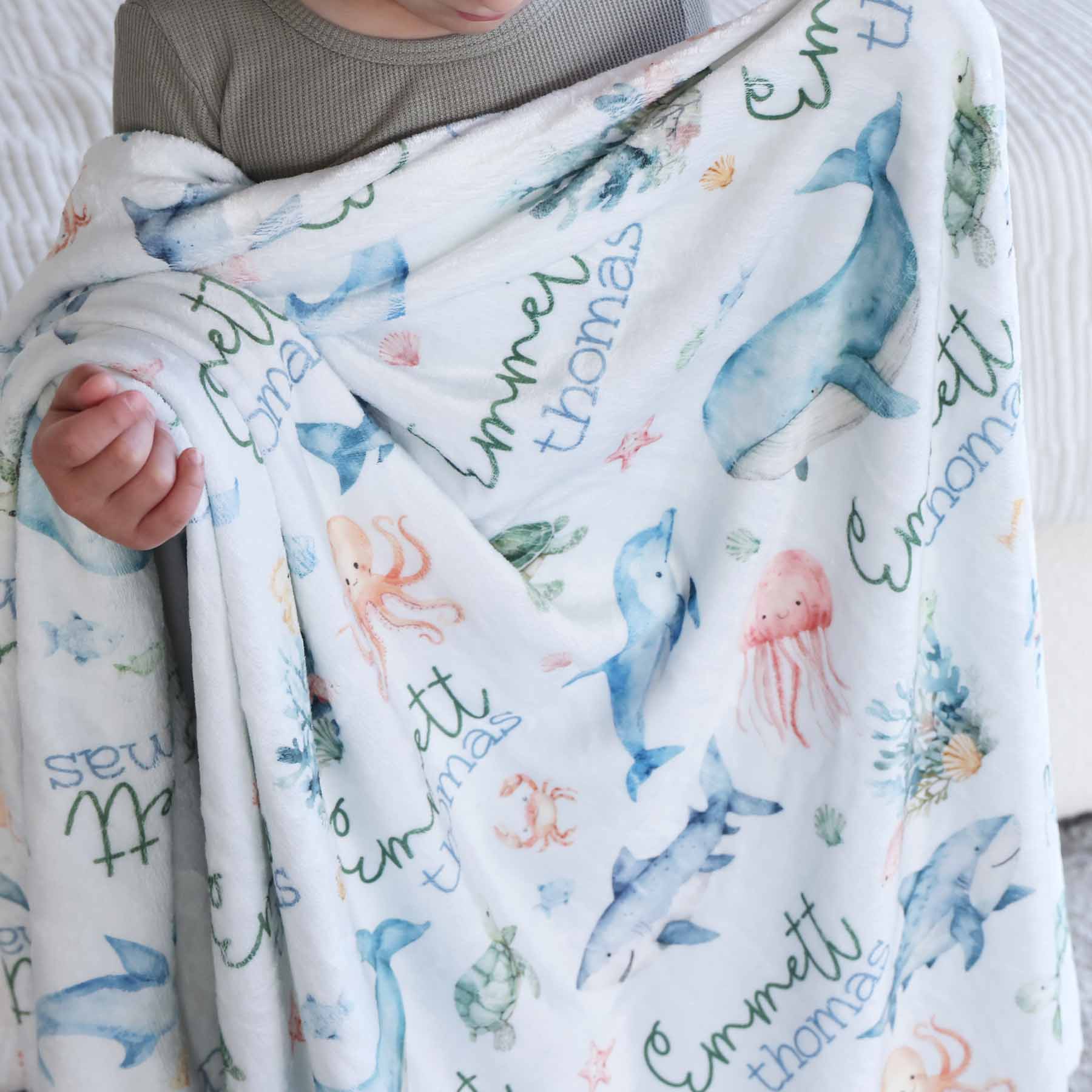 Sea Cuties Personalized Kids Blanket