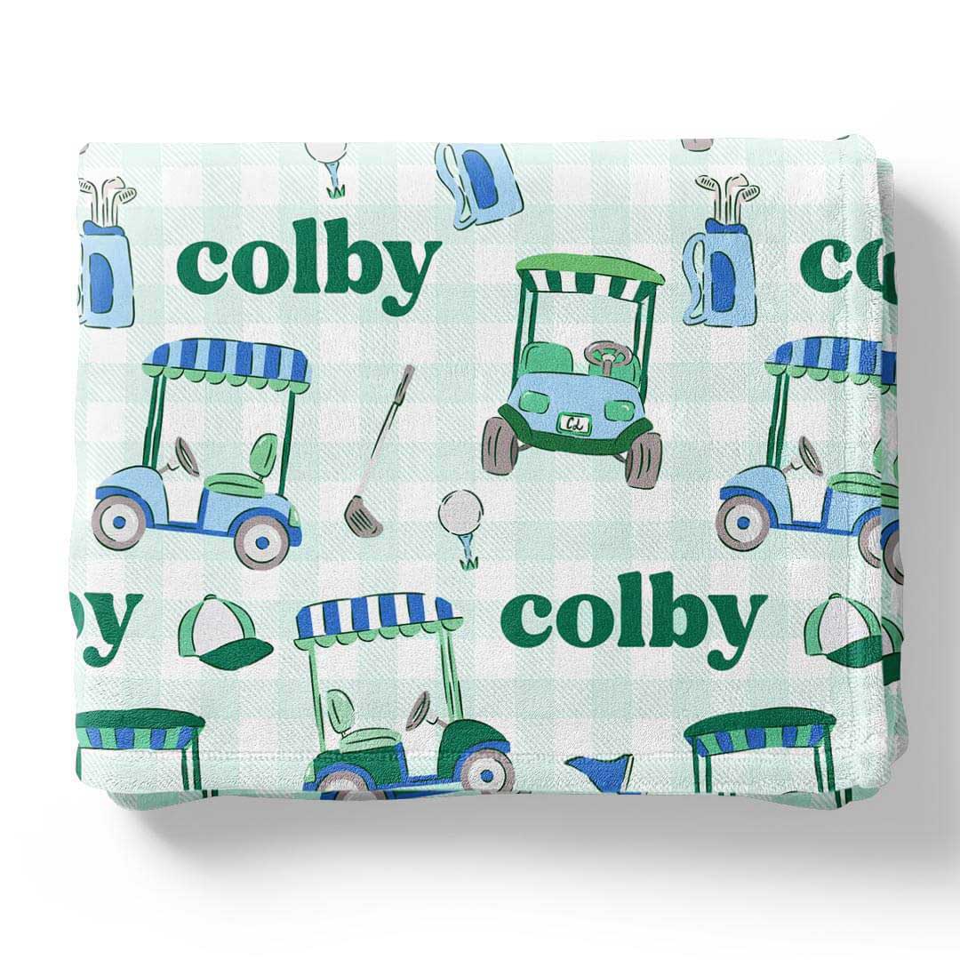 Birdie Babes Personalized Kids Blanket | Green