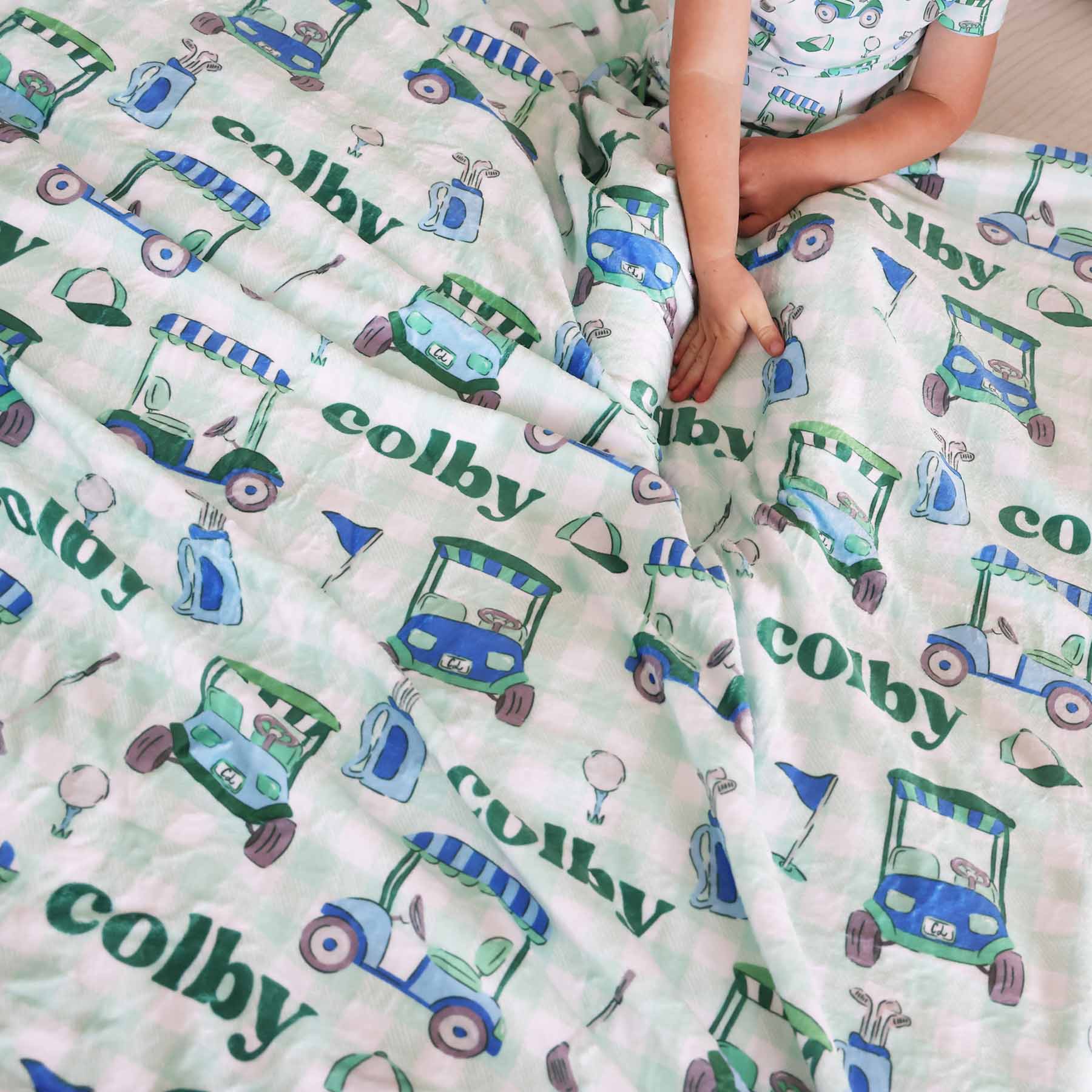 Birdie Babes Personalized Kids Blanket | Green