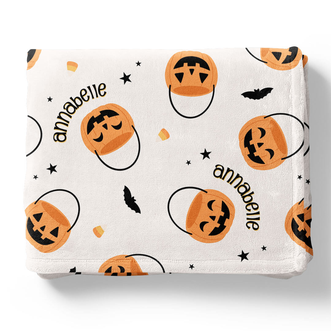 Trick or Treat Personalized Kids Blanket
