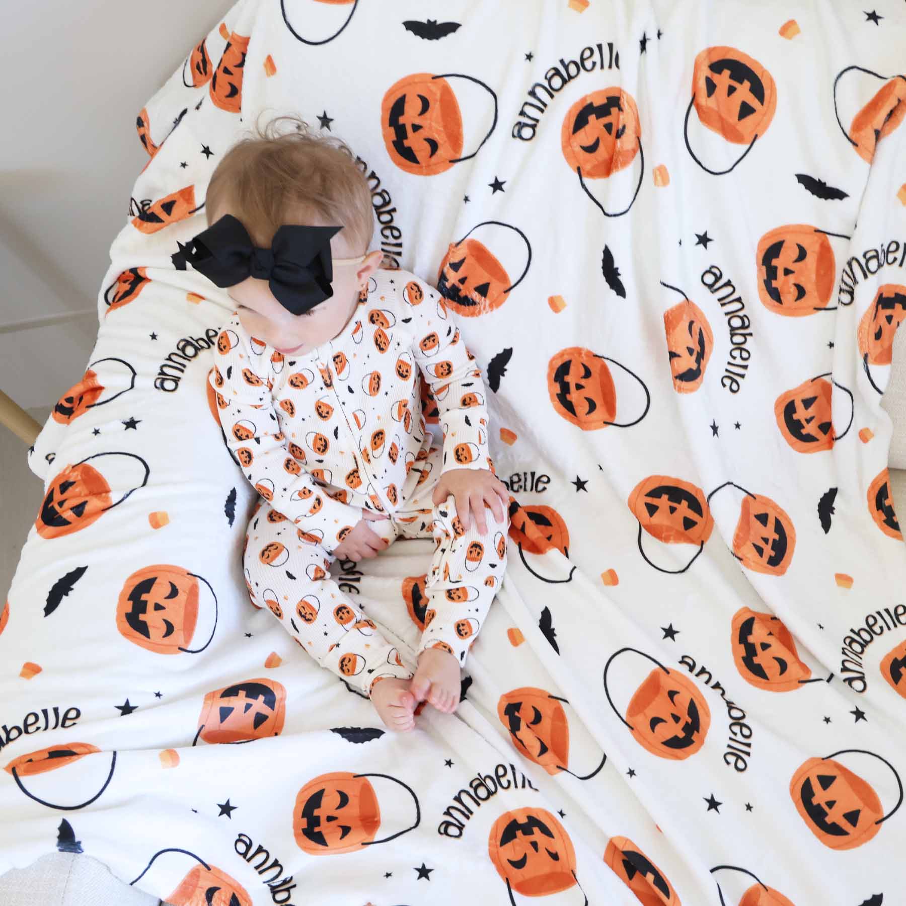 Trick or Treat Personalized Kids Blanket
