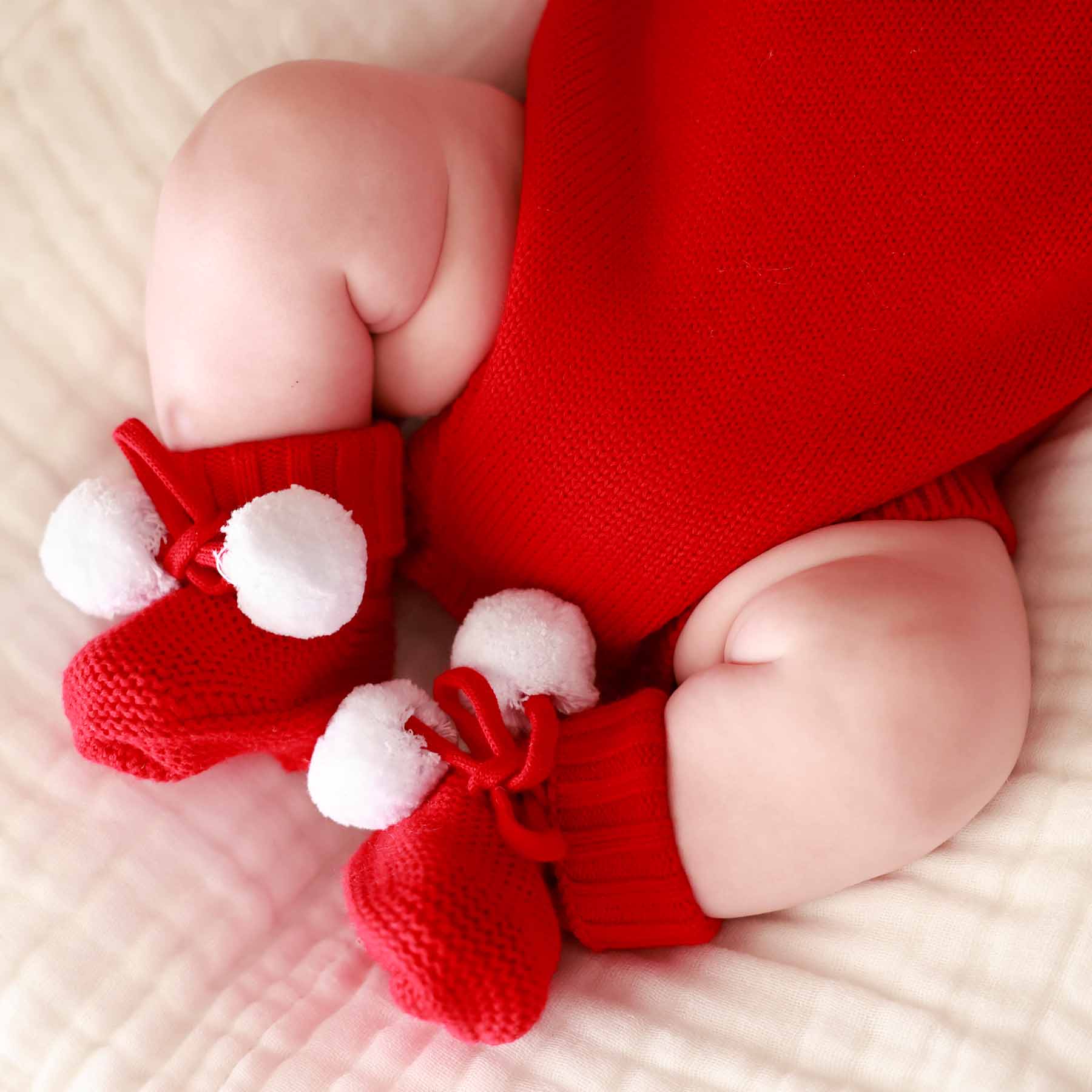 Personalized Knit Sweater Bubble Romper | Red