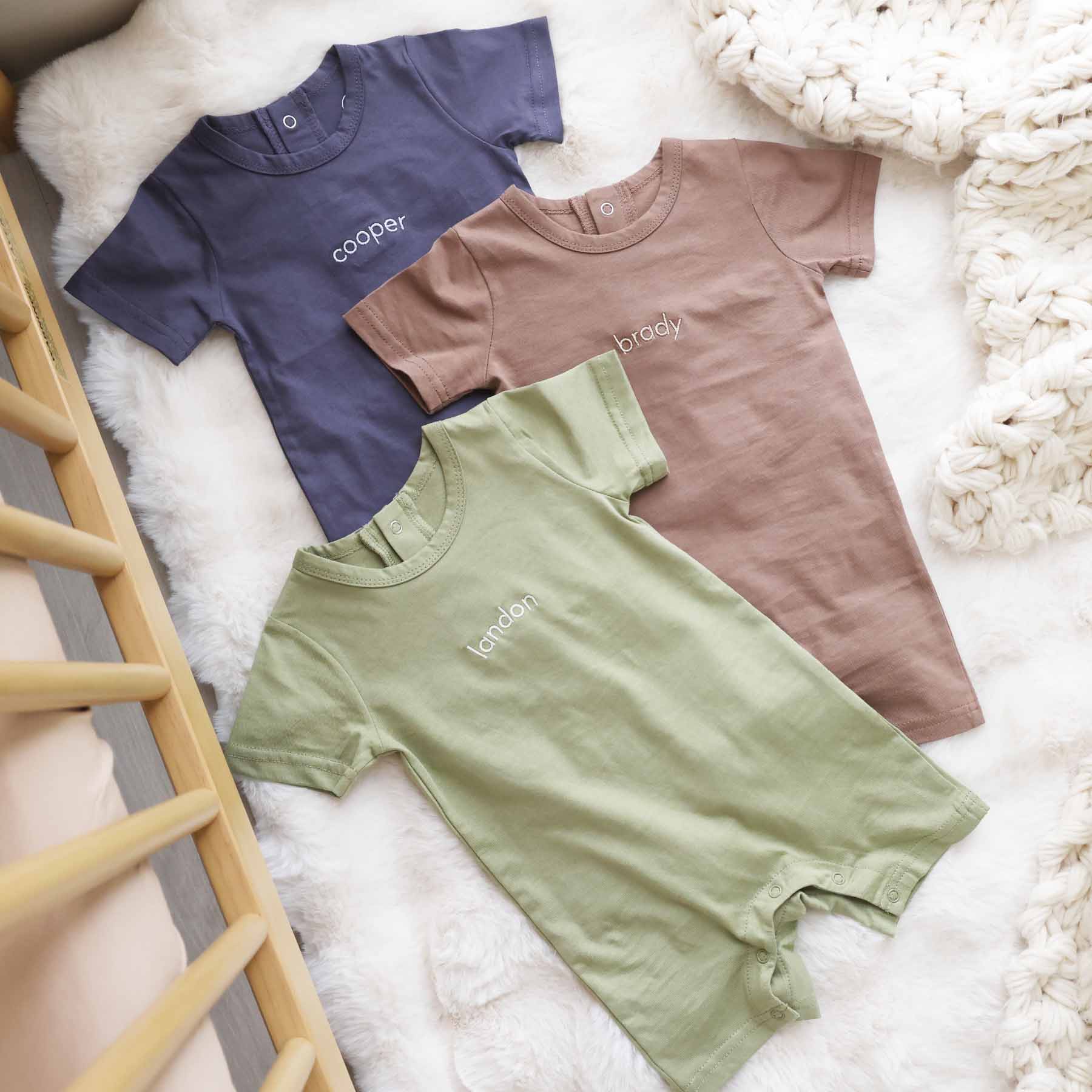 Personalized Short Sleeve Snap Romper