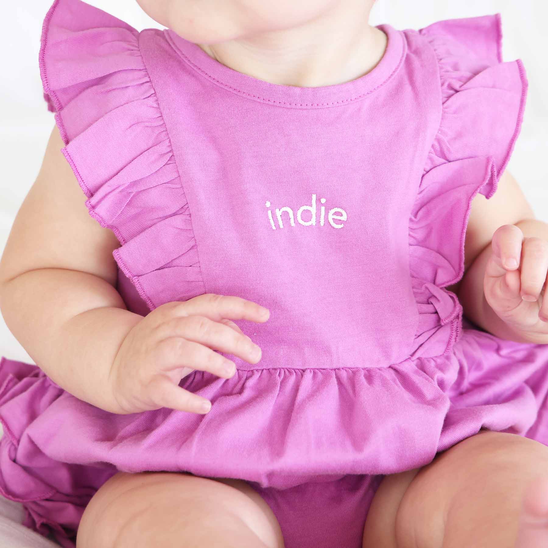 Personalized Sleeveless Ruffle Bubble Romper