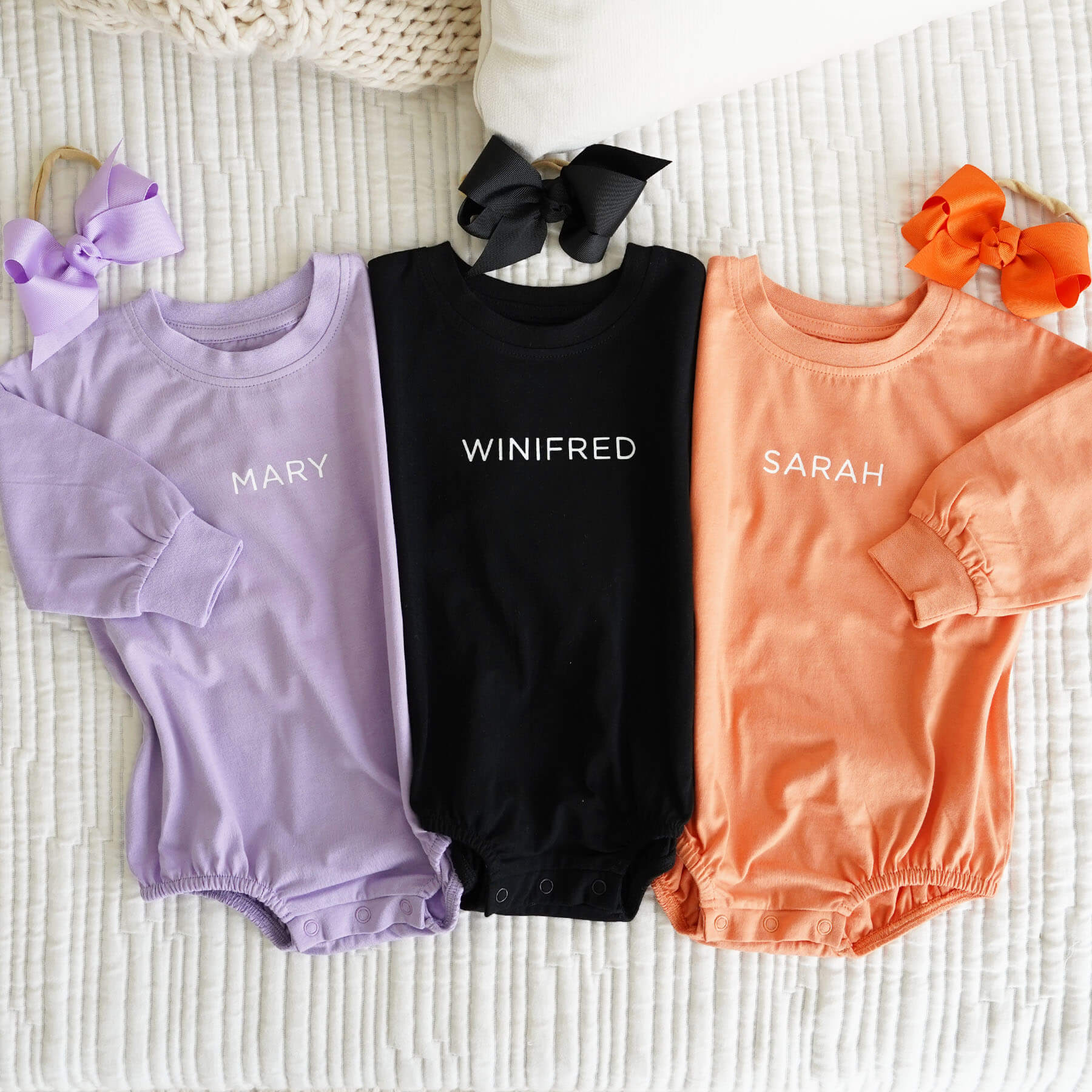 Personalized Long Sleeve Bubble Romper | Halloween