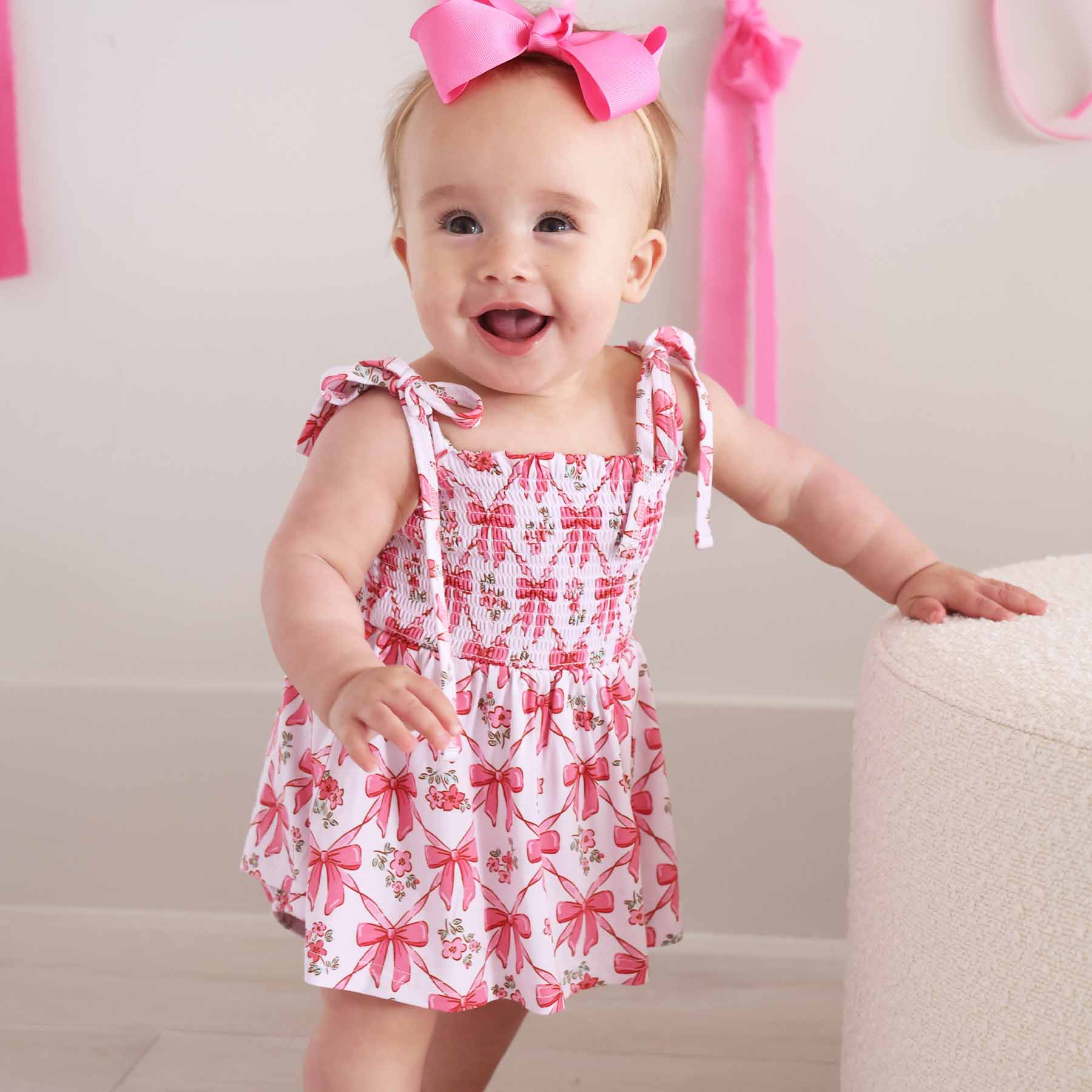 Smocked Twirl Bodysuit | Bow Besties