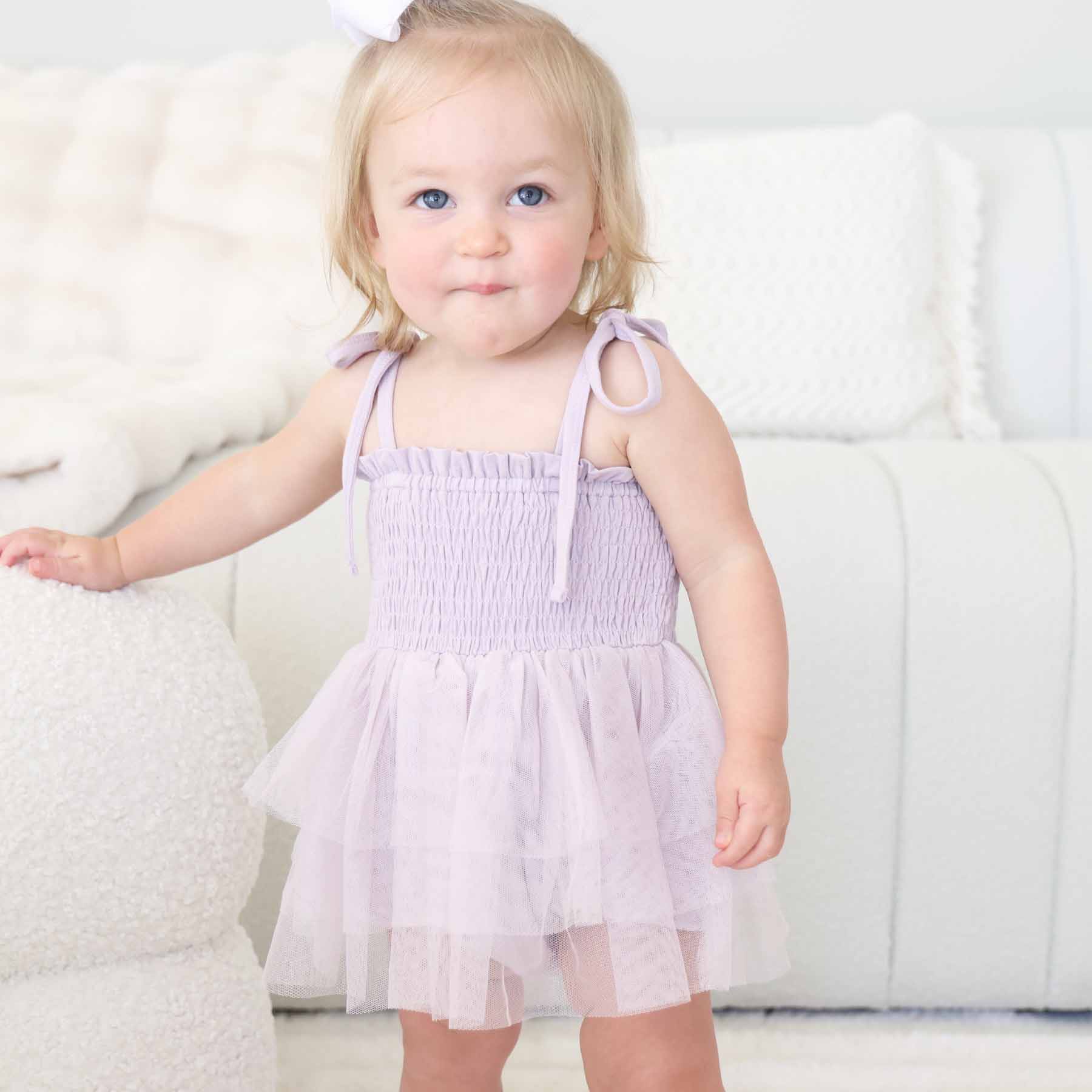 Smocked Tutu Bodysuit | Periwinkle
