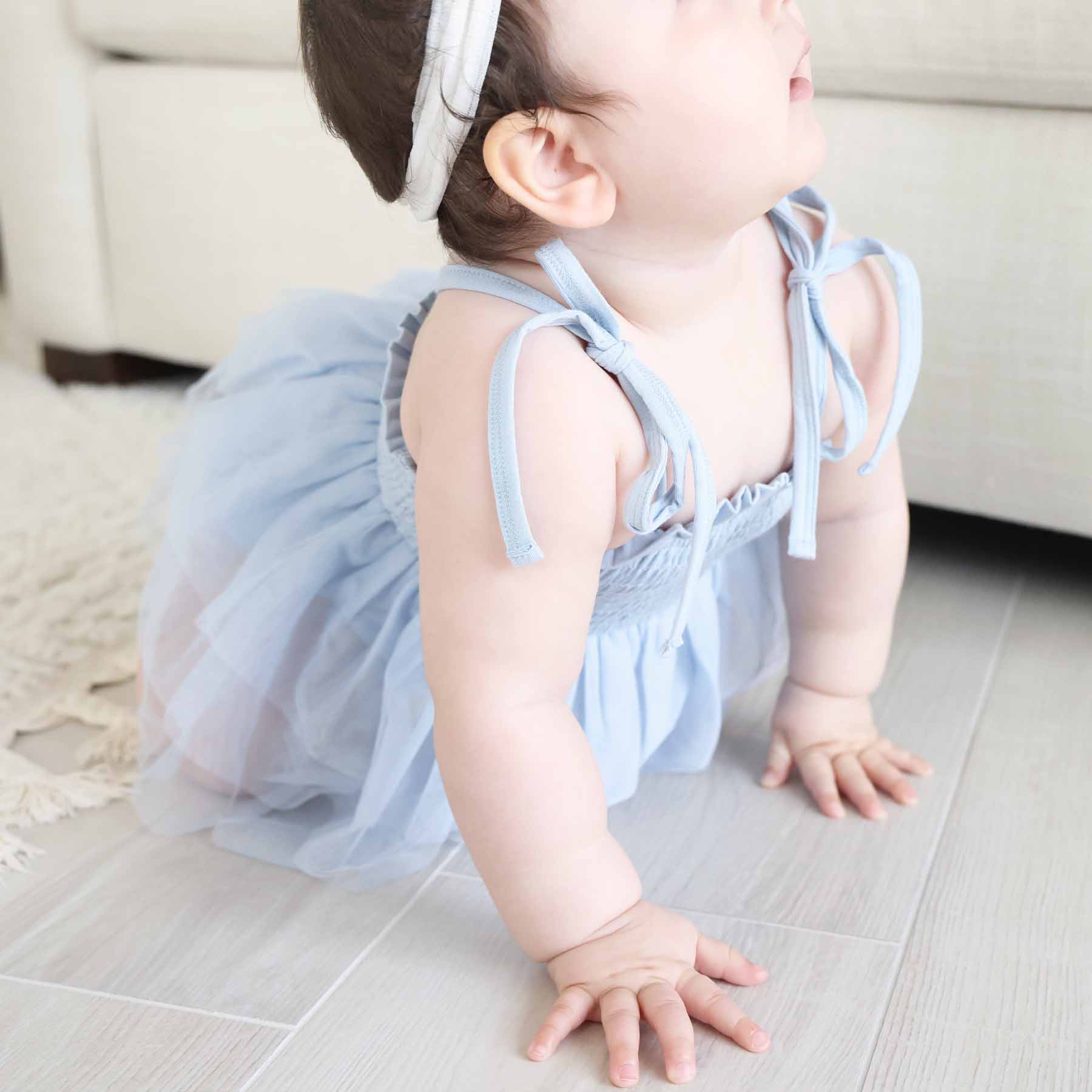 Smocked Tutu Bodysuit | Frost