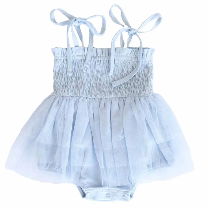 Smocked Tutu Bodysuit | Frost