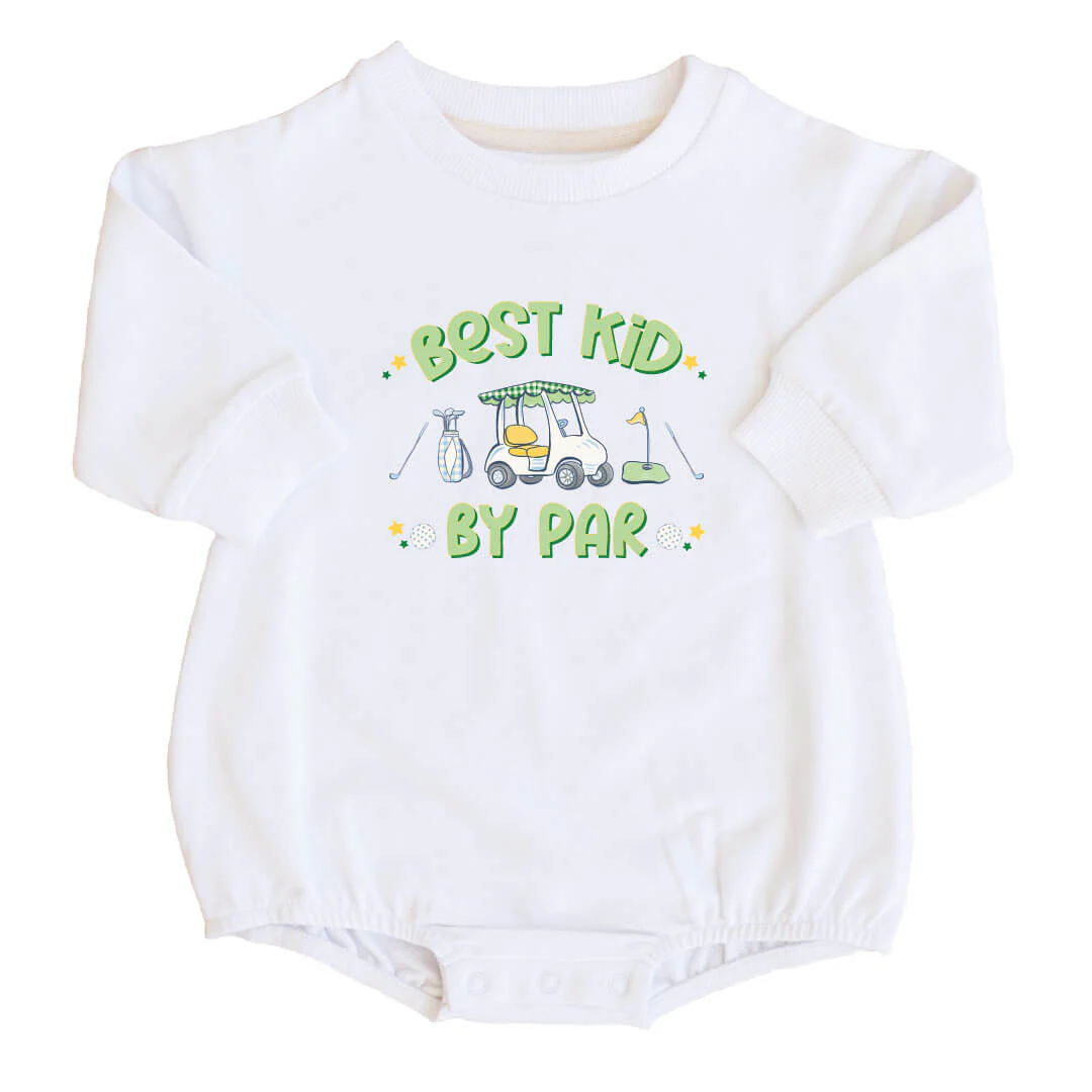Best Kid By Par Graphic Sweatshirt Bubble Romper | White