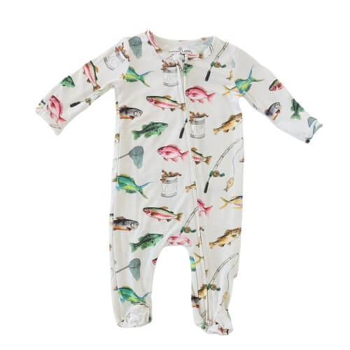 Gone Fishing Zipper Footie
