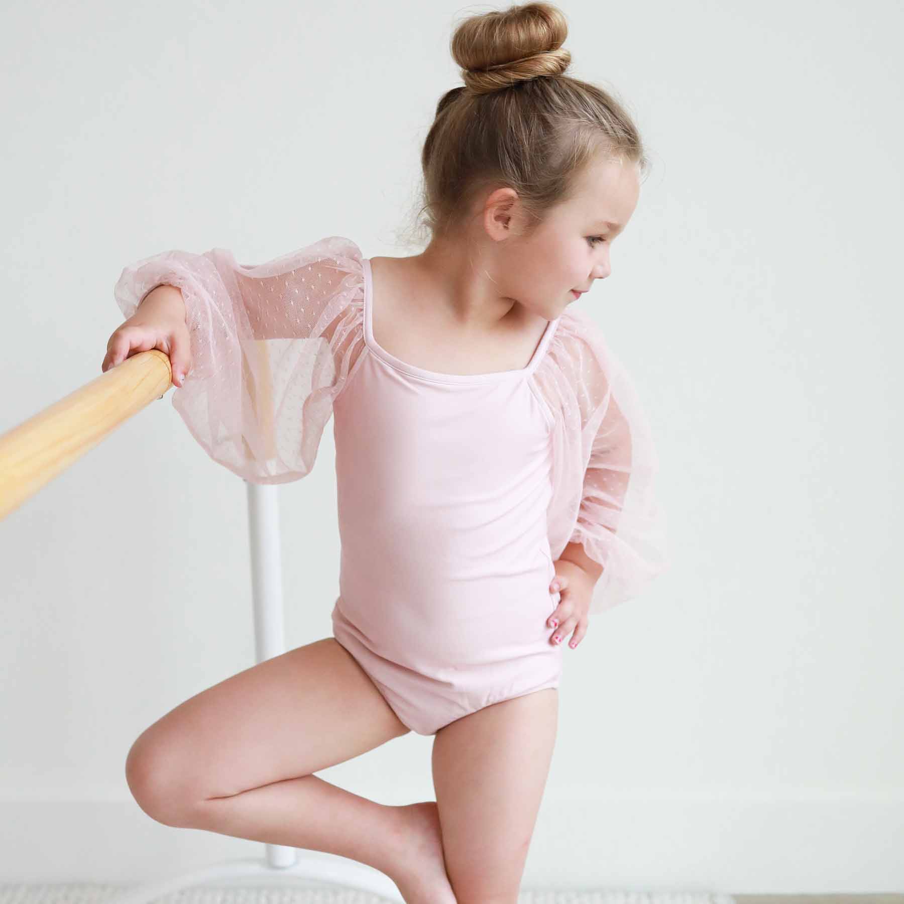 Sheer Long Sleeve Leotard | Mauve