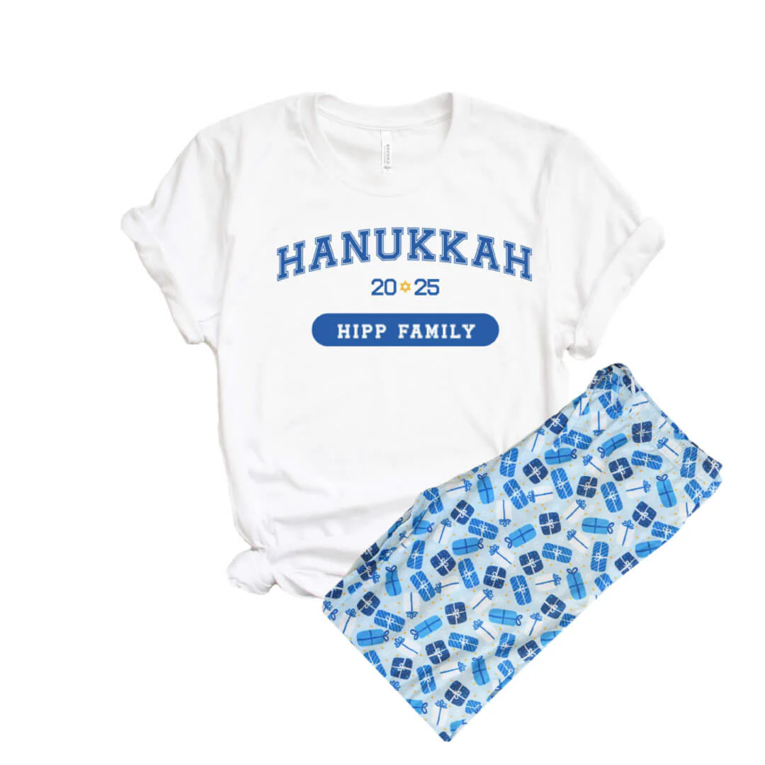 Happy Challahdays Personalized Adult Graphic Tee | White
