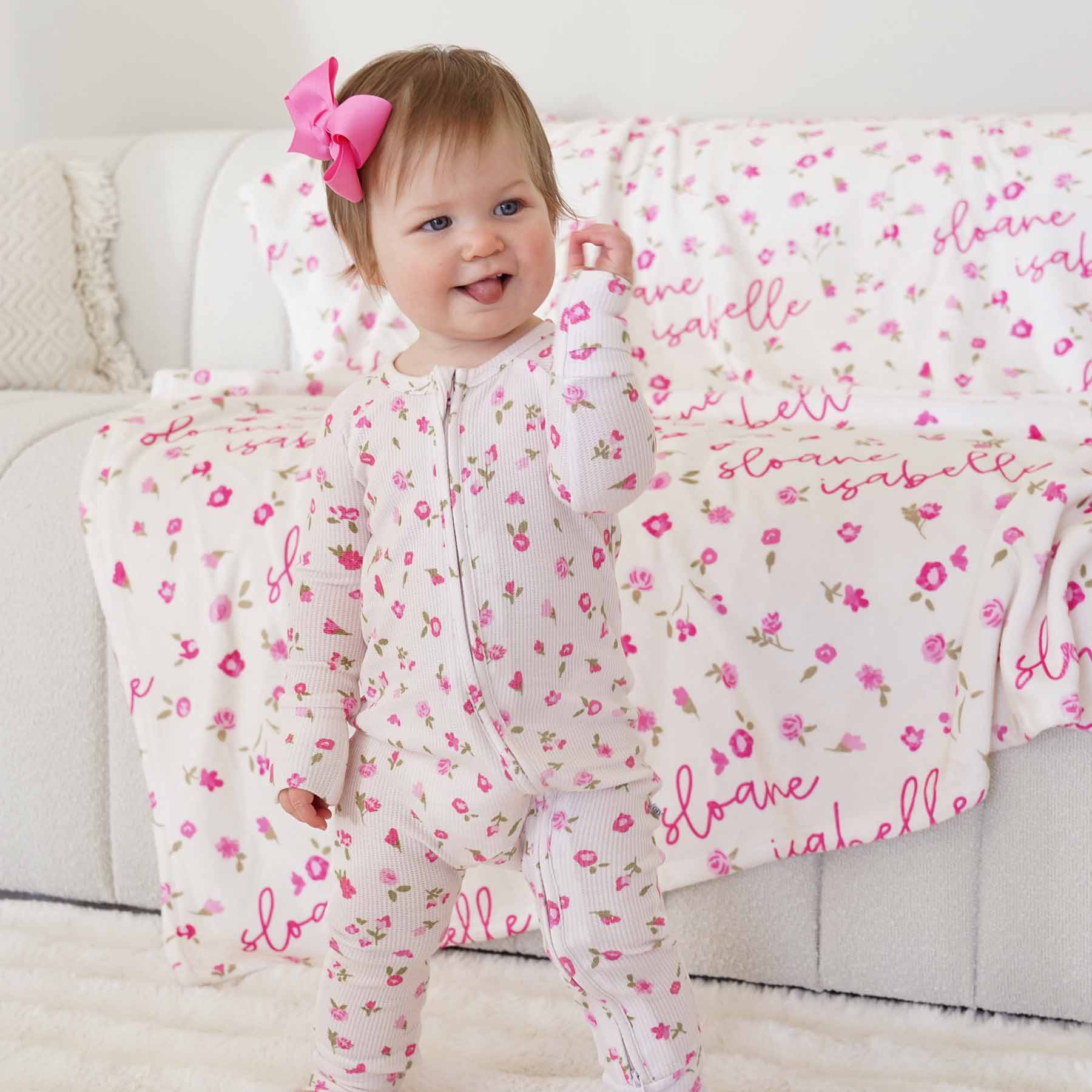 Penny's Posies Bamboo Waffle Convertible Zip Romper