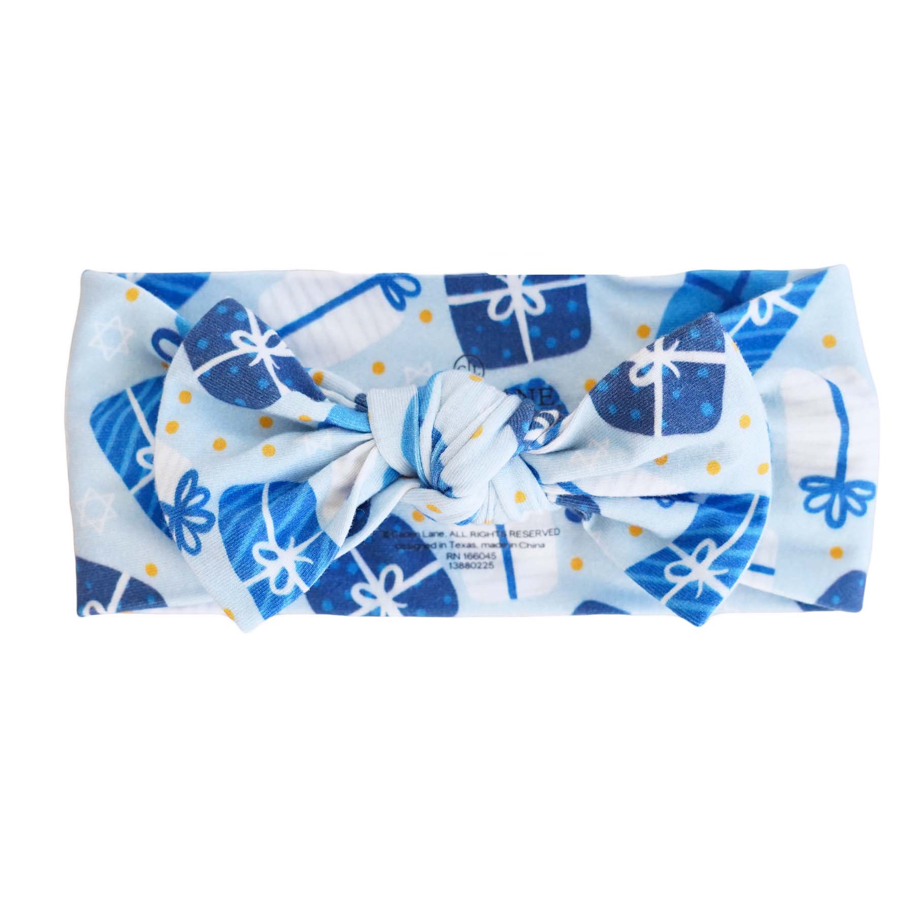 Happy Challahdays Knit Large Bow Headwrap
