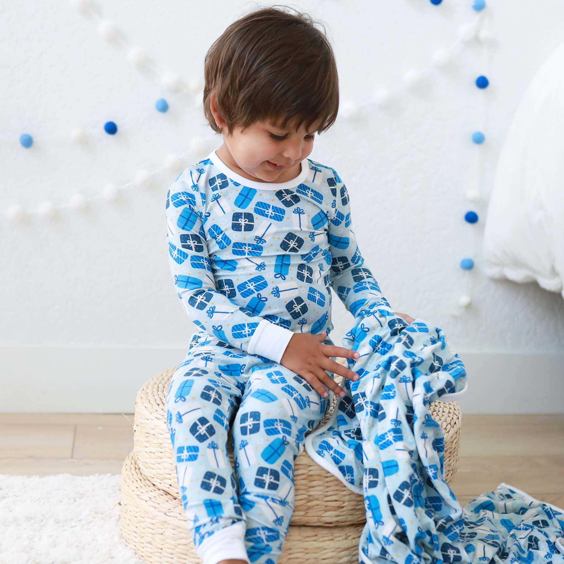 Happy Challahdays Double Sided Bamboo Blanket