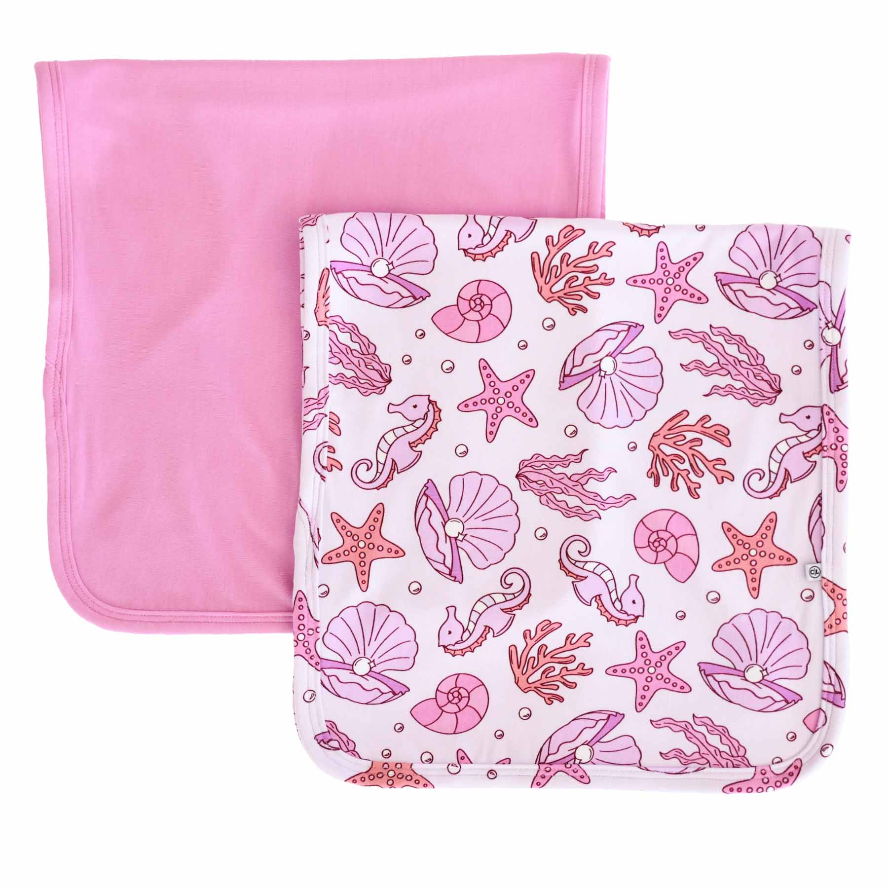 Tiny Tides 2pc Burp Cloth Set | Pink