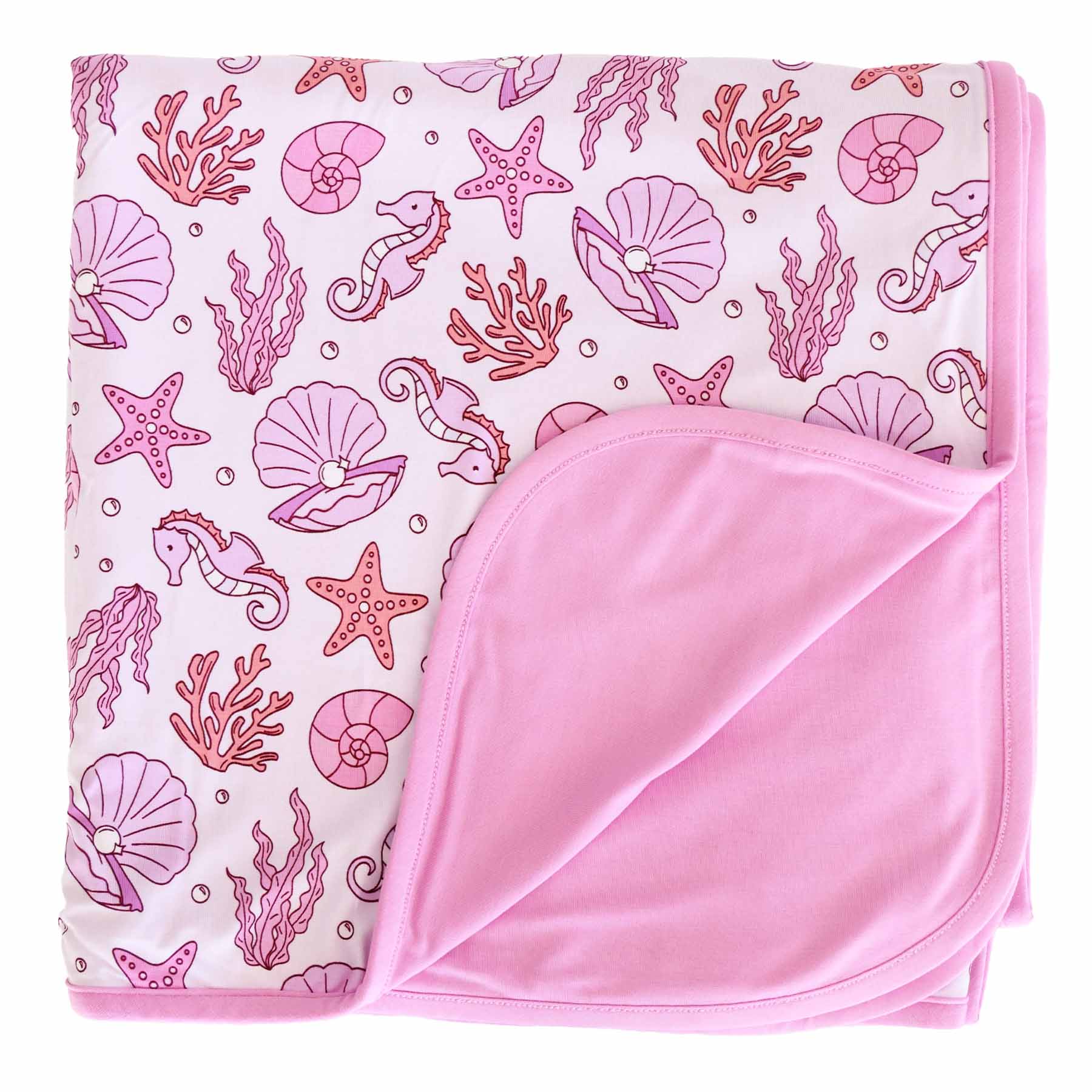 Tiny Tides Double Sided Bamboo Blanket | Pink