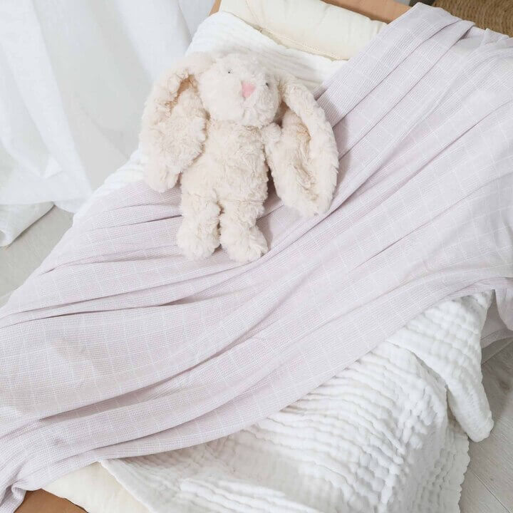 Sloane's Squares Bamboo Waffle Oversized Swaddle Blanket