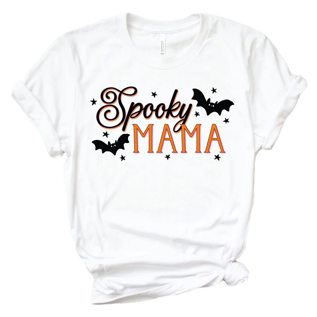 Spooky Mama Adult Graphic Tee | White