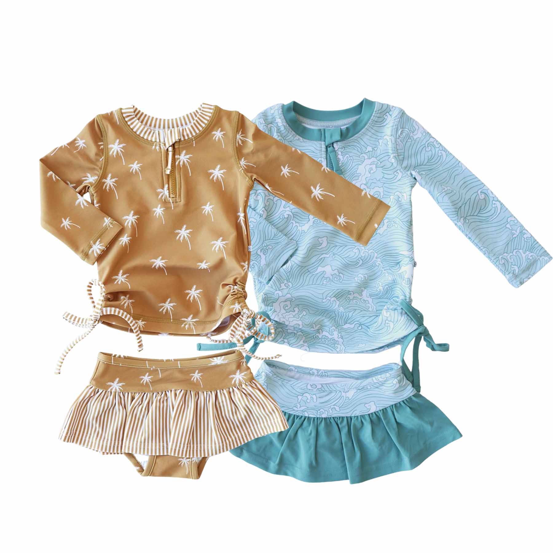 Long Sleeve Rash Guard Top With Ruffle Skirt | All Prints