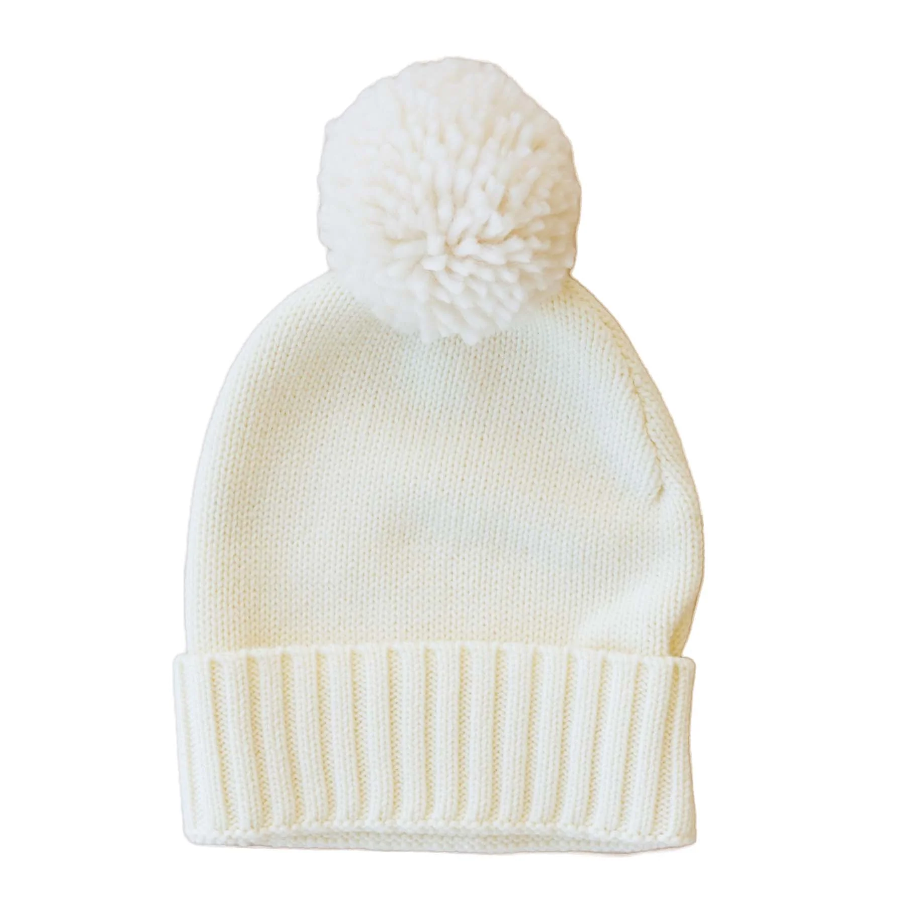 Knit Baby Pom Pom Beanie | Bone