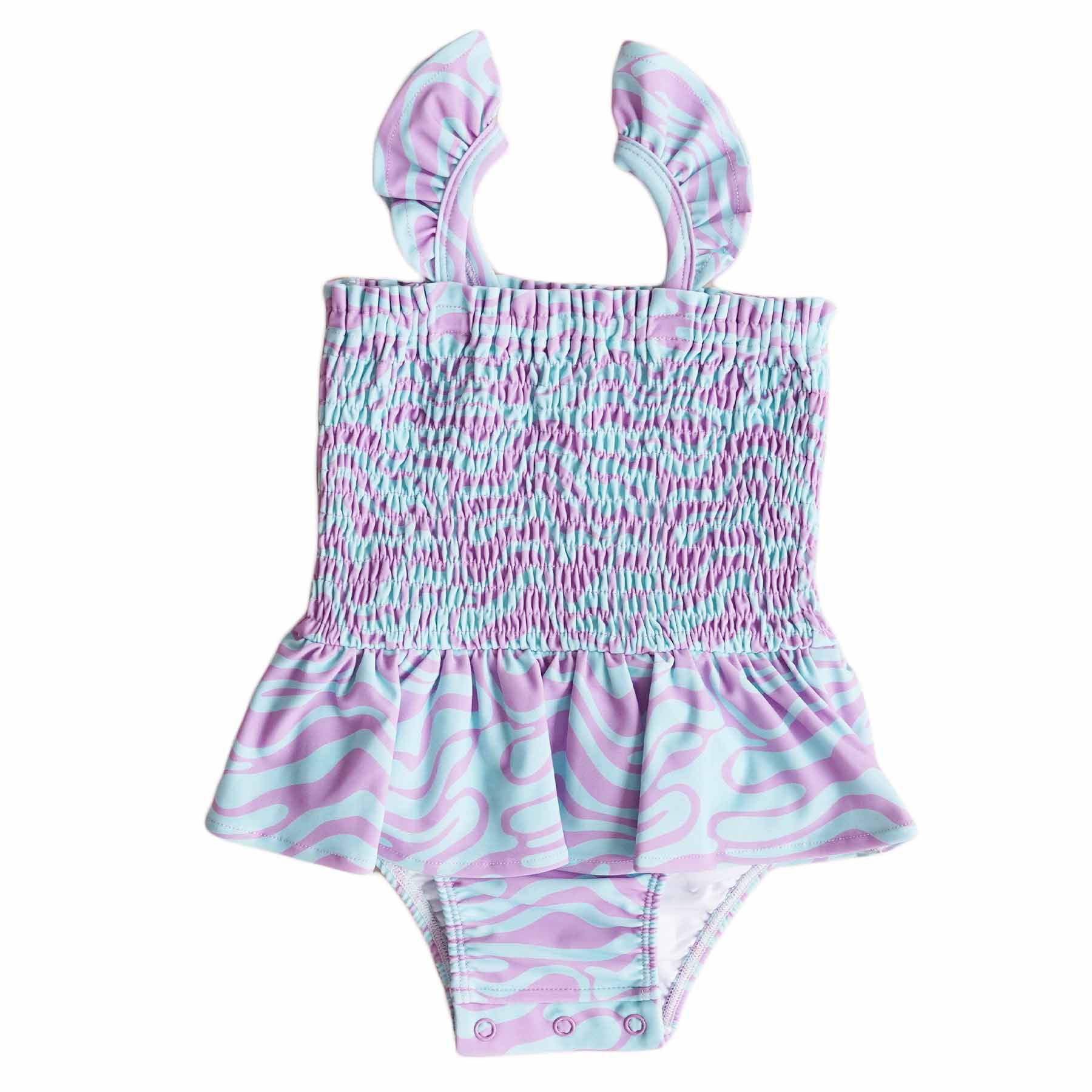 Smocked One-Piece with Ruffle Skirt | Wavy Days