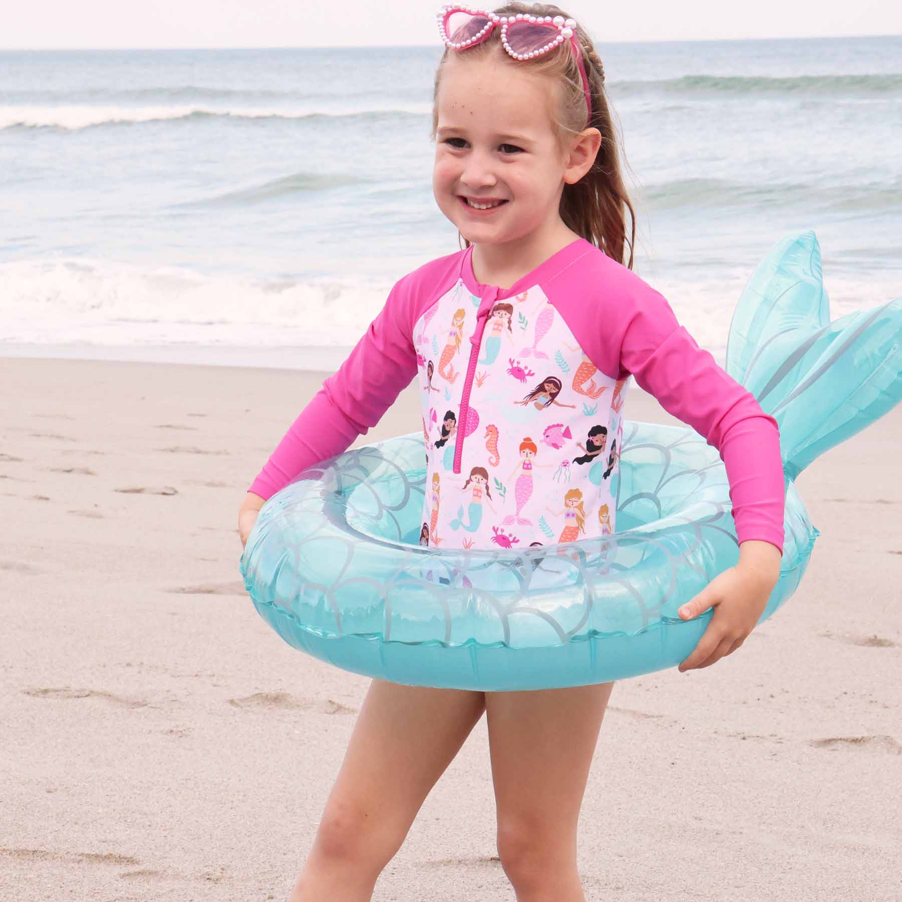 Long Sleeve Rash Guard with Front Zipper | Under The Sea