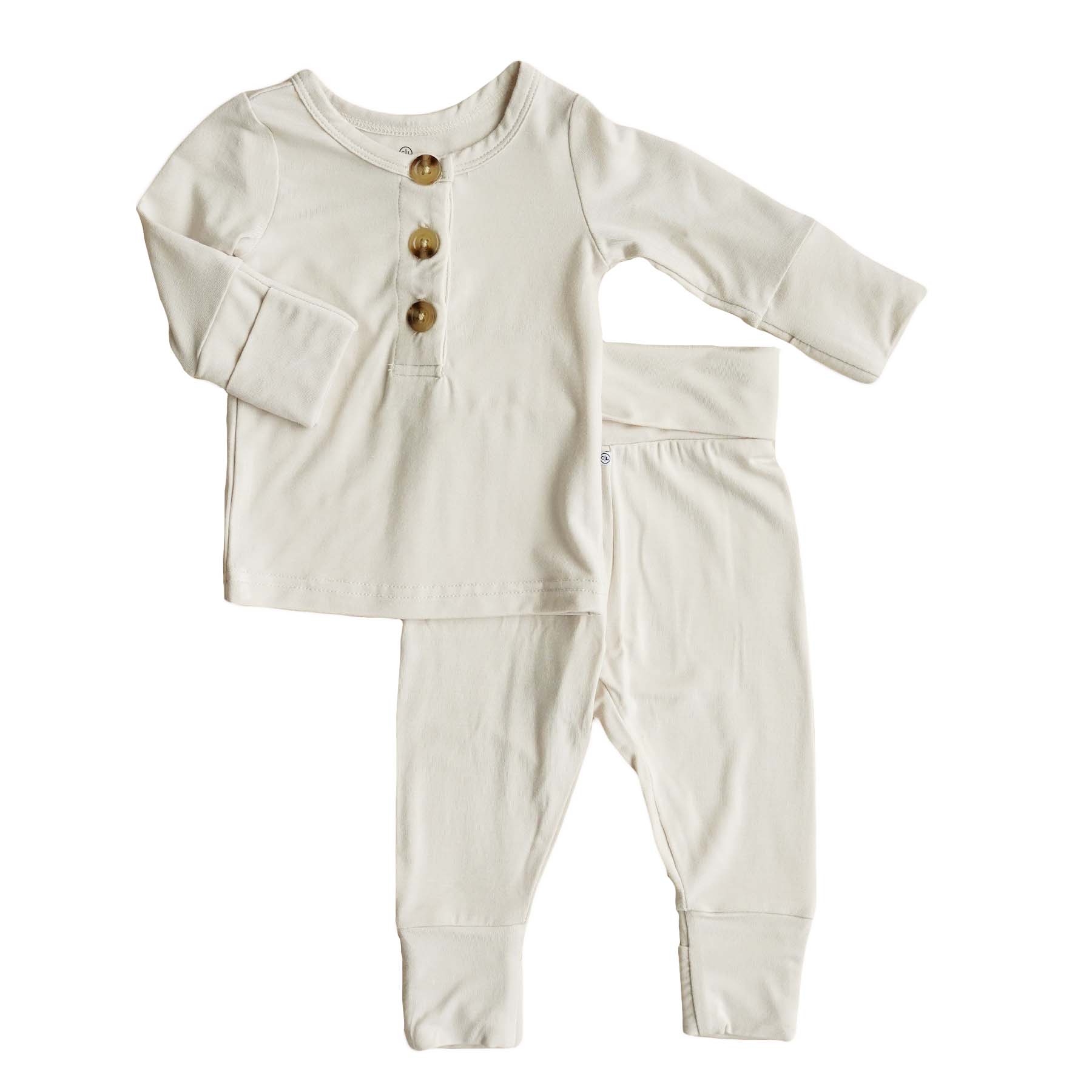 2pc Bamboo Button Top & Bottom