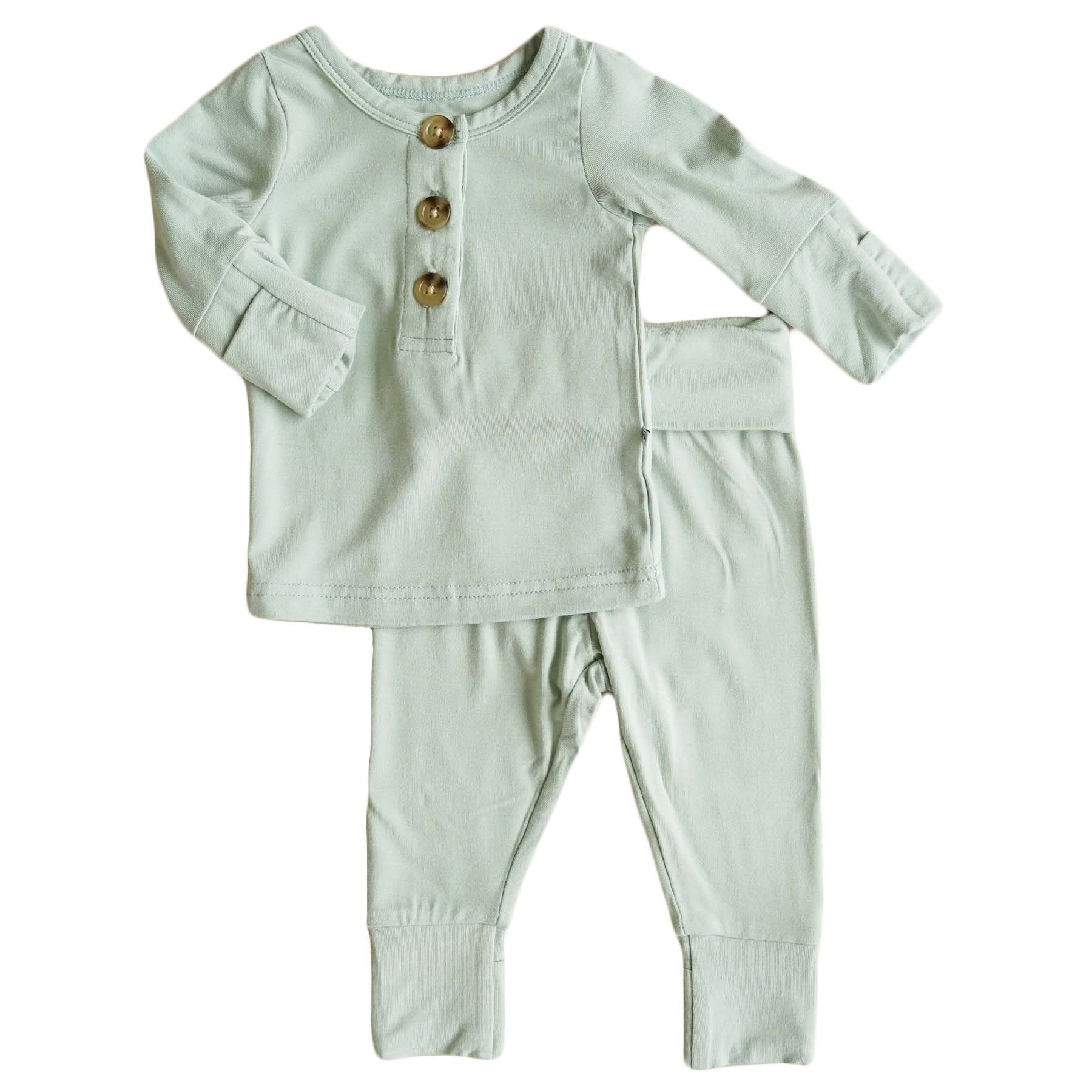 2pc Bamboo Button Top & Bottom | Garden
