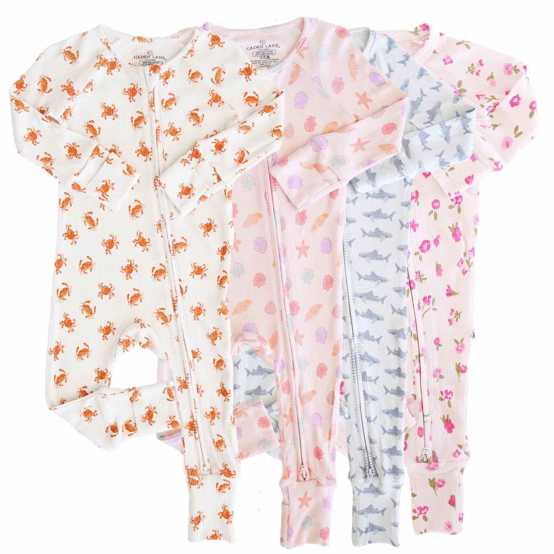 All Bamboo Waffle Convertible Zip Rompers