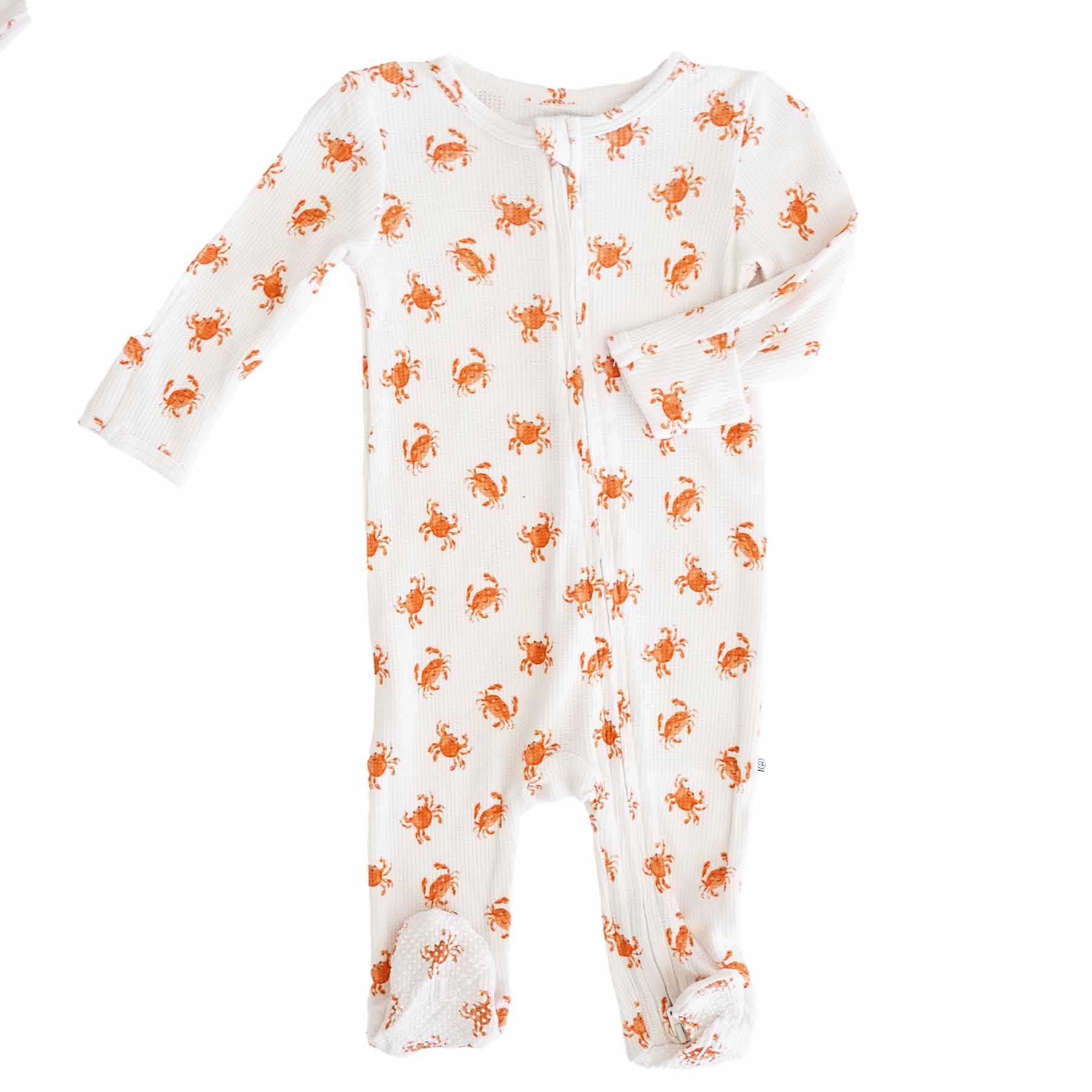 All Bamboo Waffle Zipper Footies