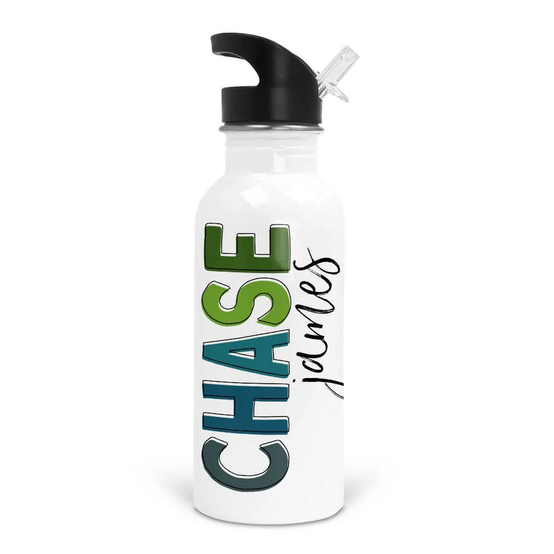 All Boy Color Block Personalized Kids Water Bottle