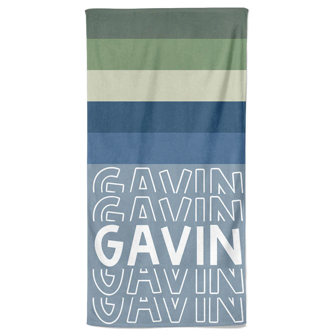 All Boy Gradient Personalized Kids Beach Towel