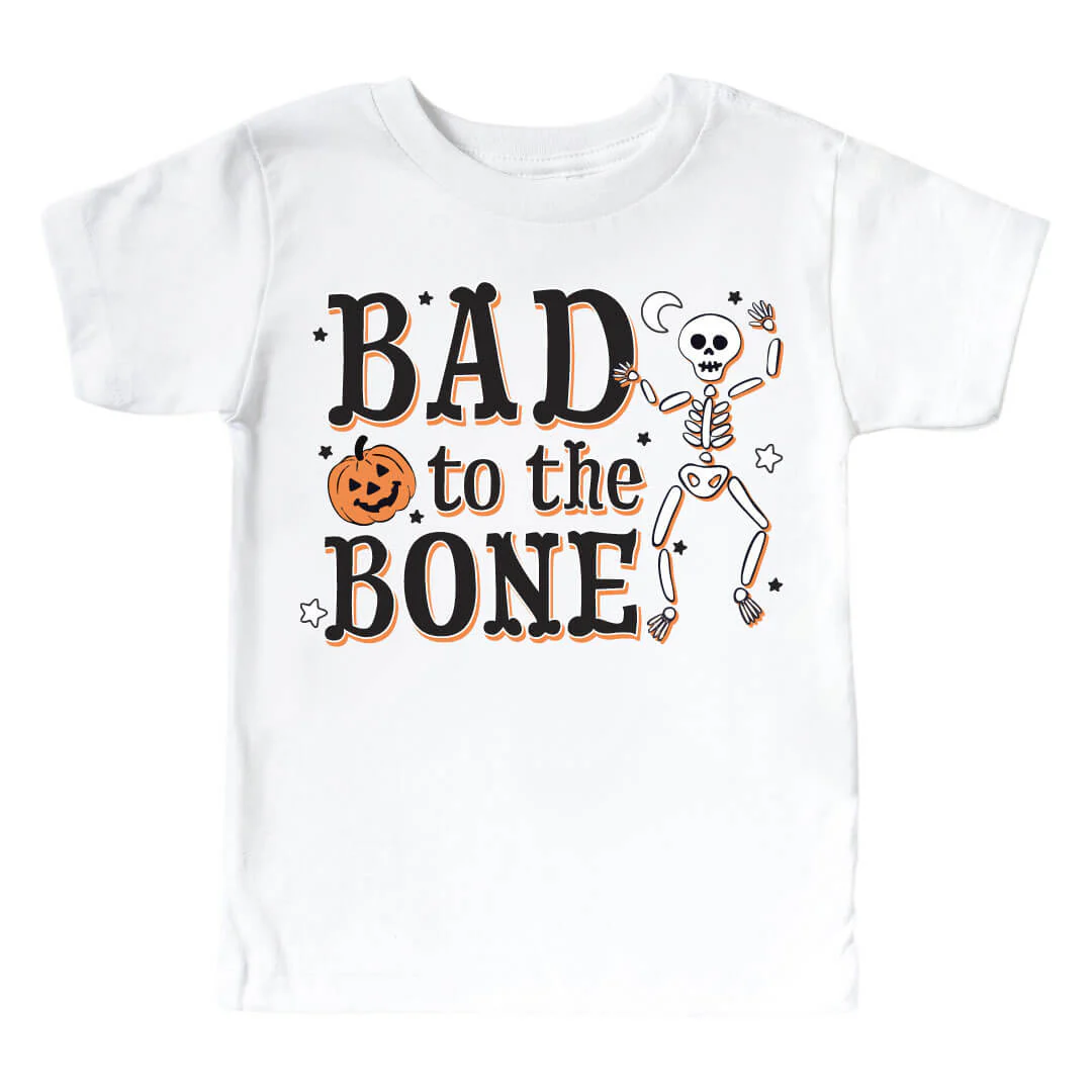 Bad To The Bone Graphic Bodysuit & Kids Tee | White