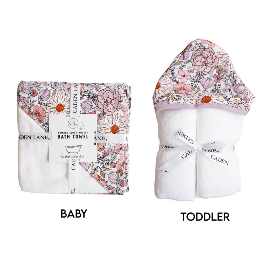 Bamboo Hooded Towel | Purple Floral
