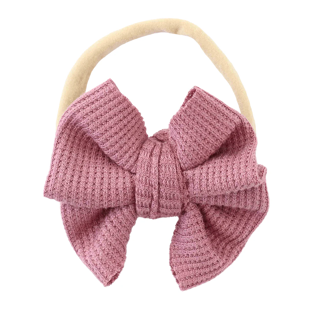 Bamboo Waffle Bow Headbands