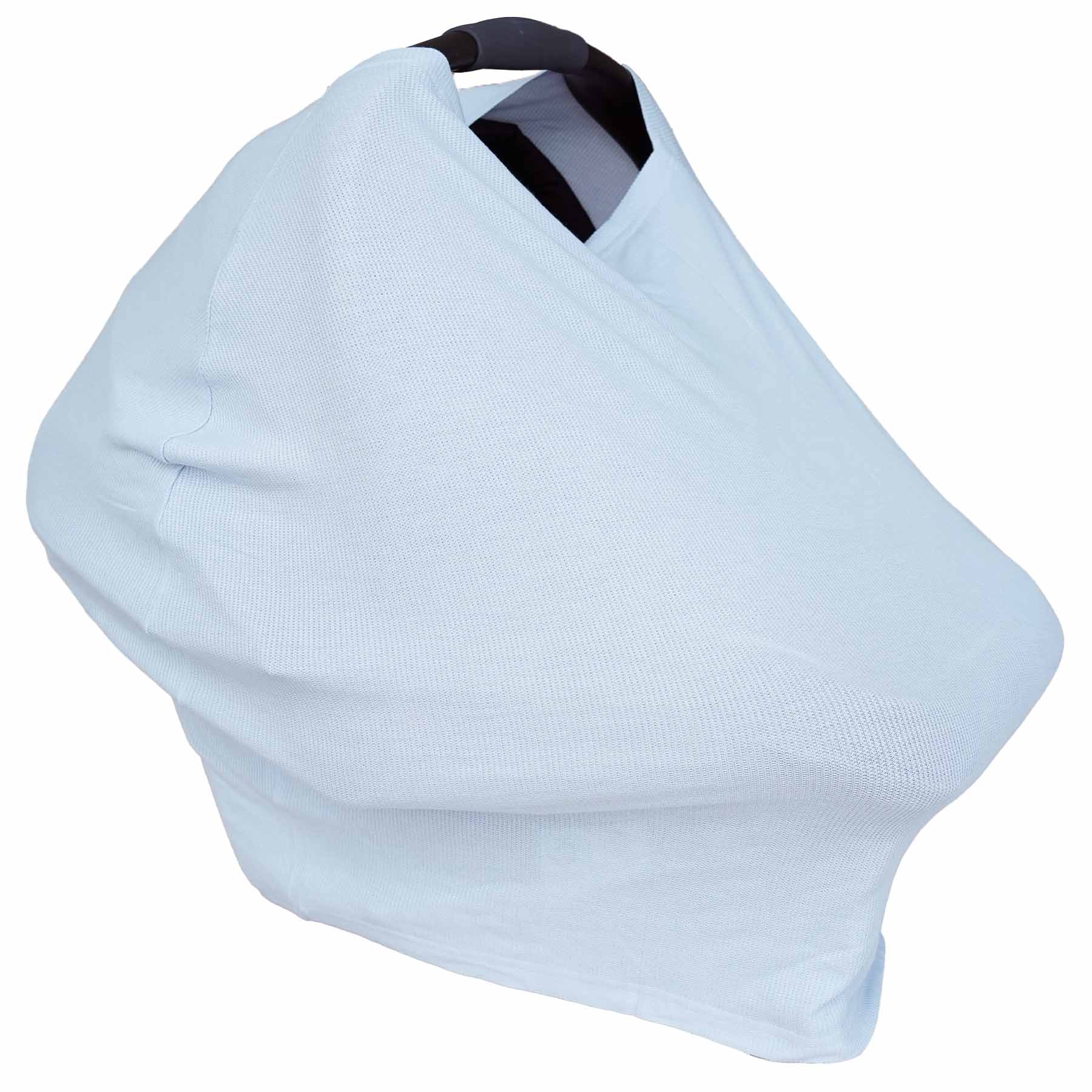 Ice Blue Bamboo Waffle Multi-Use Stretchy Car Seat & Nursing Cover