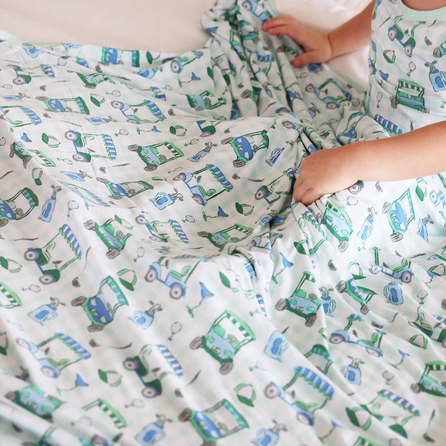 Birdie Babes Double Sided Bamboo Blanket | Green