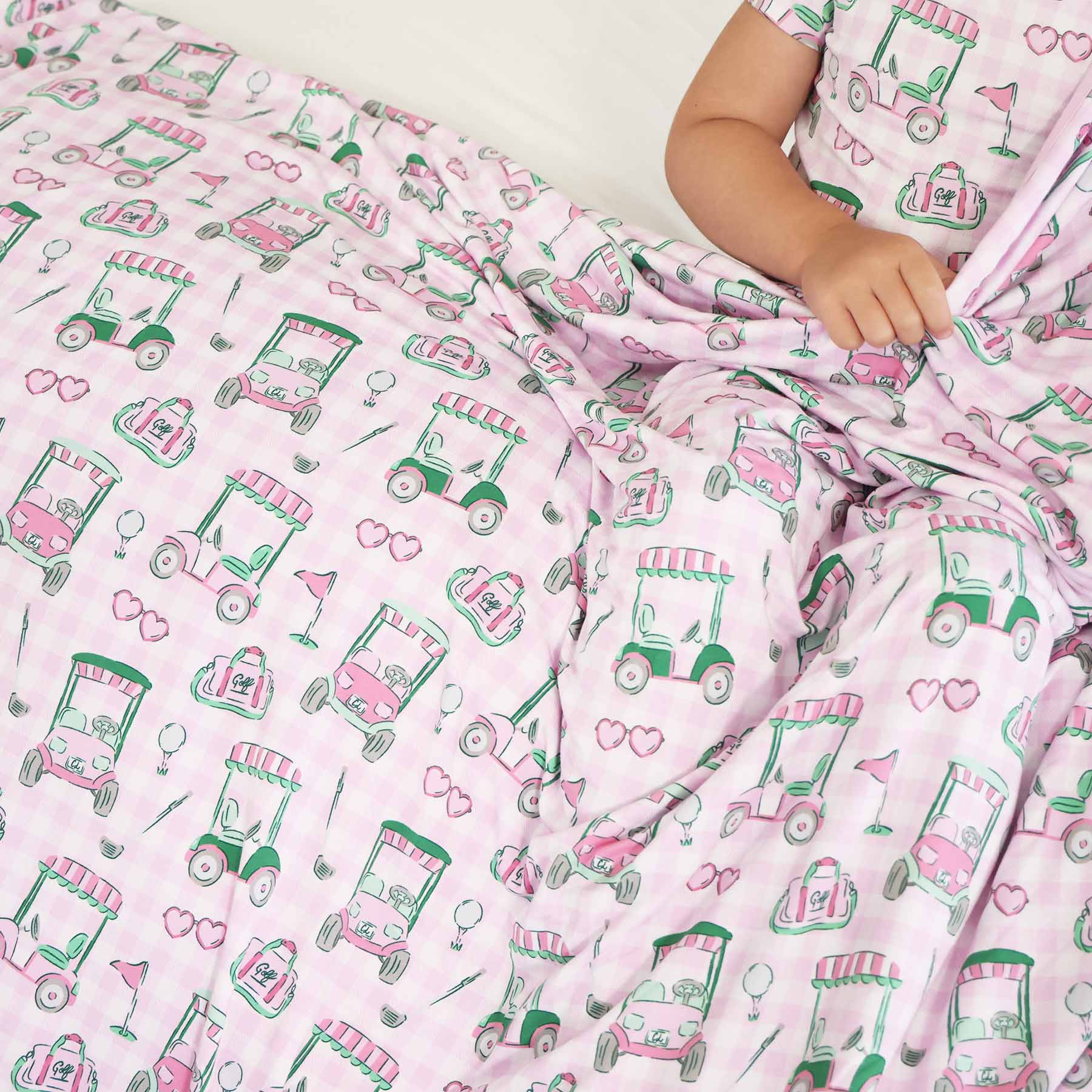 Birdie Babes Double Sided Bamboo Blanket | Pink